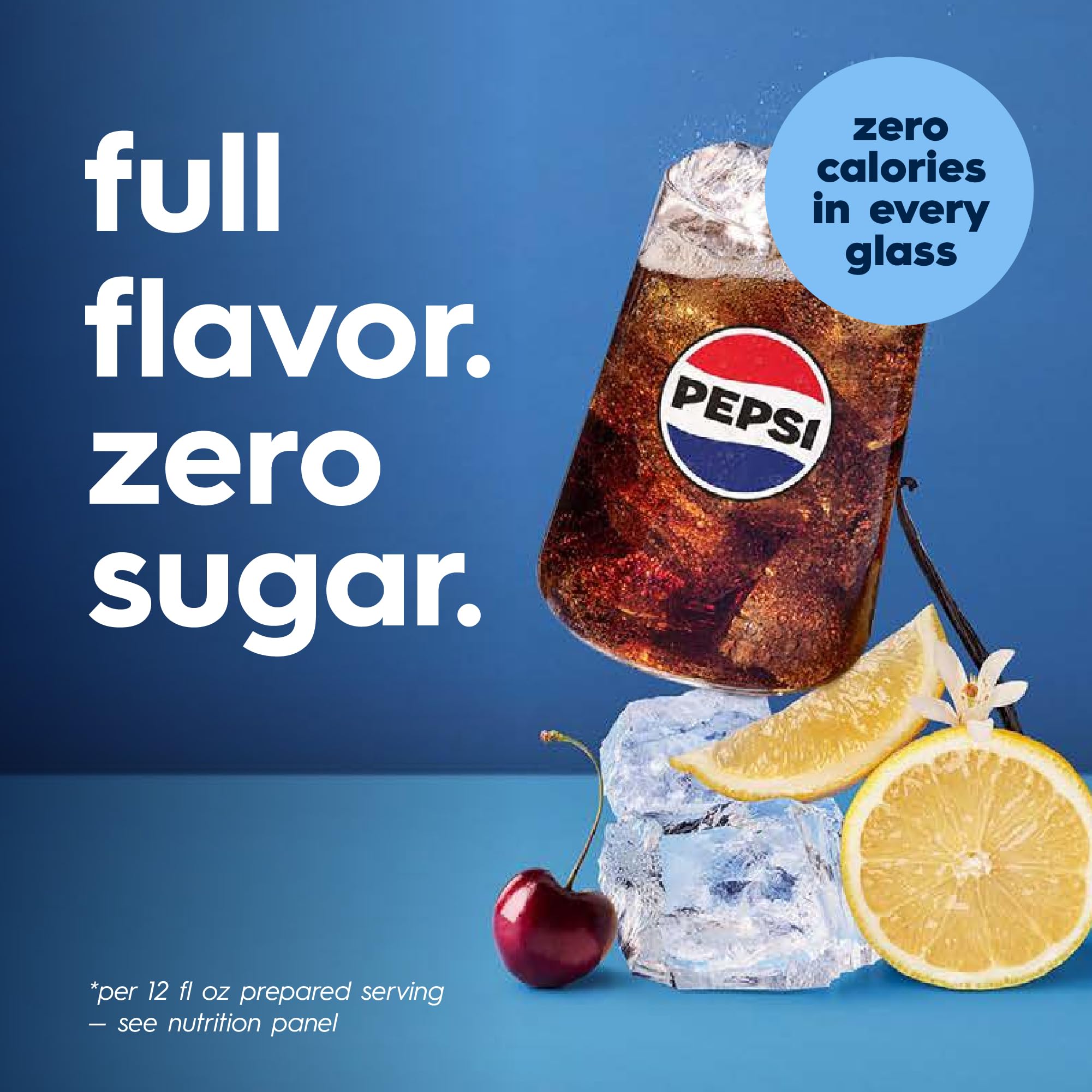 Persona vertiendo jarabe SodaStream Pepsi en agua carbonatada para mezclar