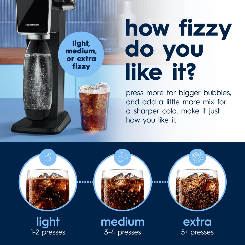 sodastream vaso con hielo y Pepsi casera listo para beber