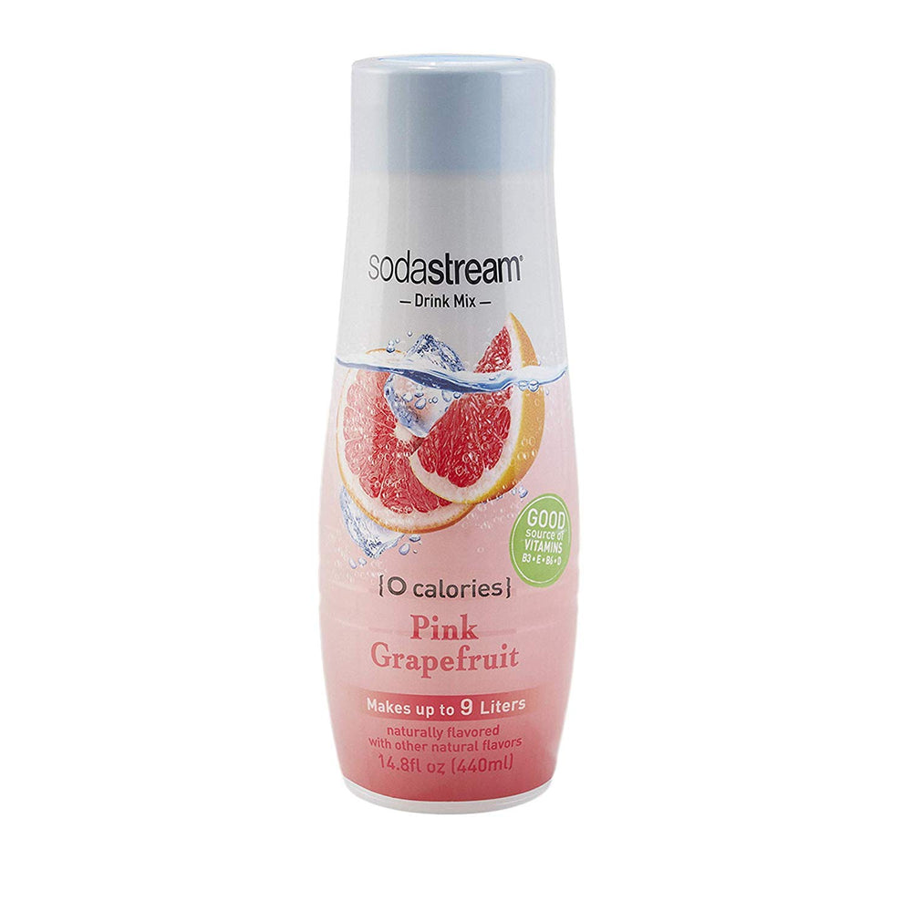 SodaStream vaso con agua con gas y pomelo, preparado en casa