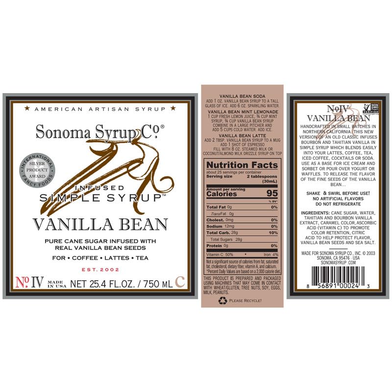 Sonoma Syrup Co botella sobre mesa de cocina artesanal evocando recetas caseras