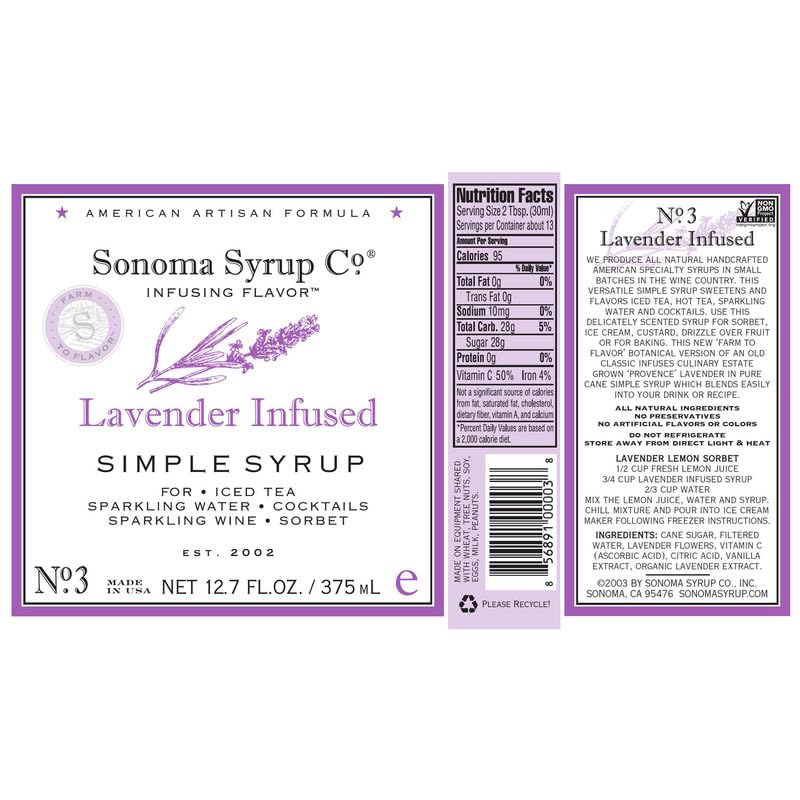 Sonoma Syrup Co comparación de escala mostrando tamaño de 12.7 fl oz práctico