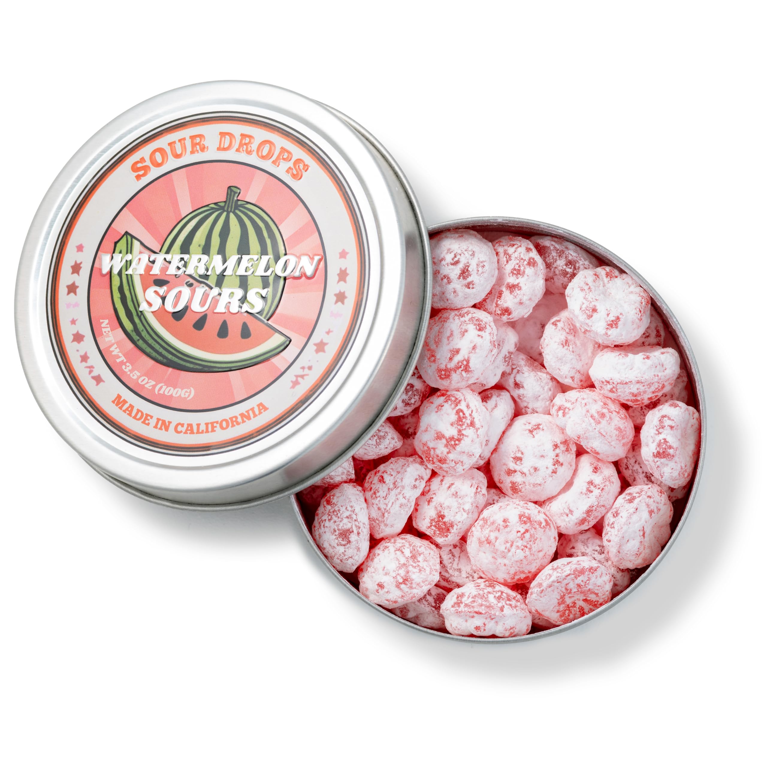 Sour Drops caramelos en mano para mostrar tamaño y conveniencia