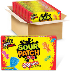 Sour Patch Kids caja frontal mostrando diseño y porciones convenientes