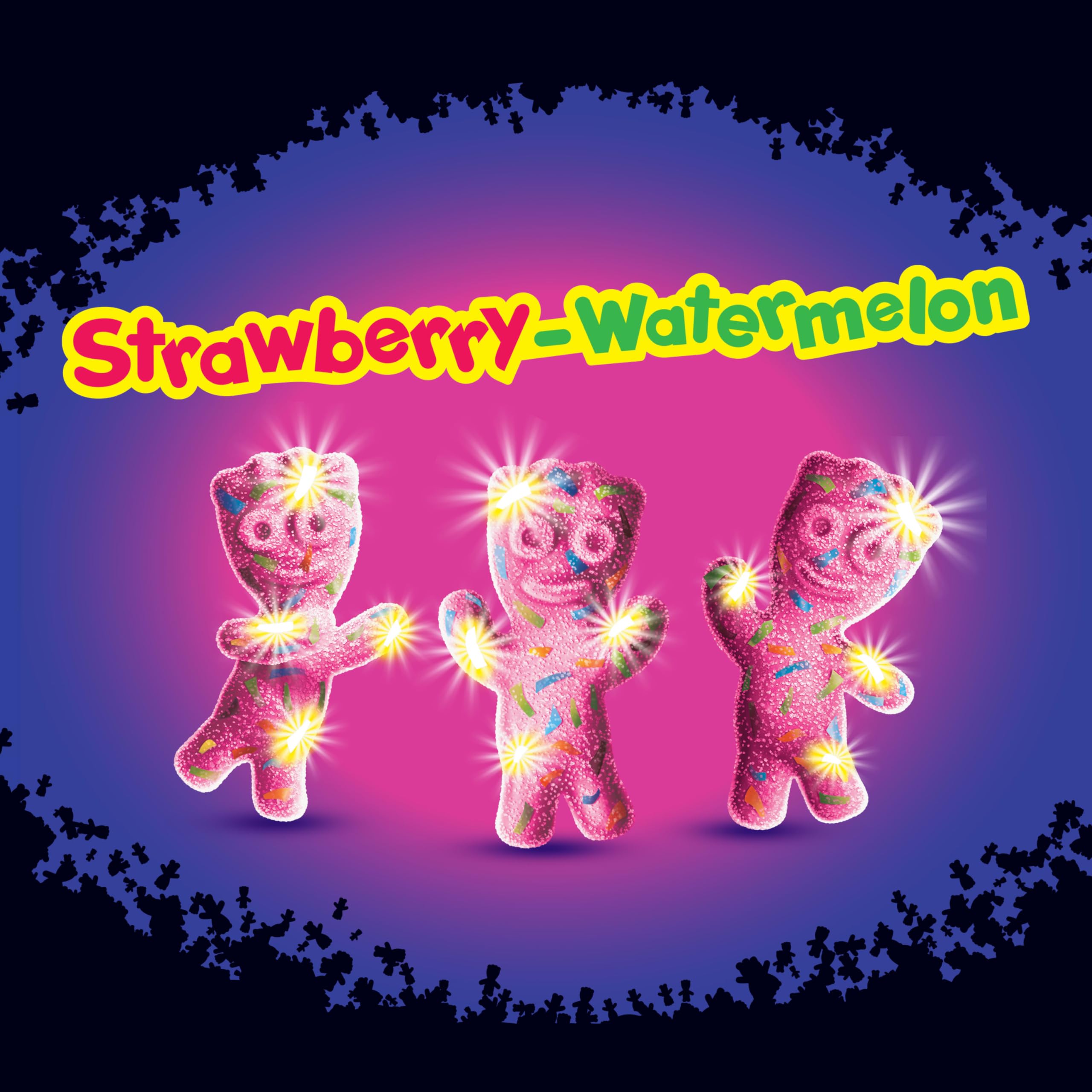 SOUR PATCH KIDS gominola en mano para apreciar tamaño y portabilidad