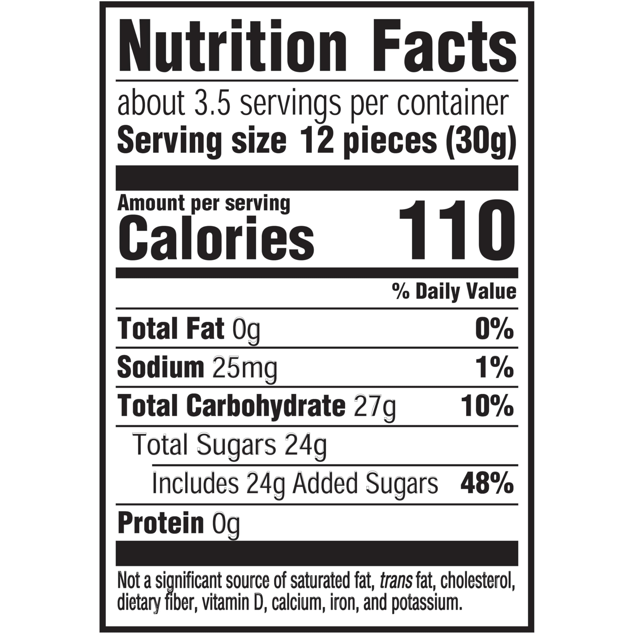 Sour Patch Kids etiqueta nutricional legible y detalle de ingredientes