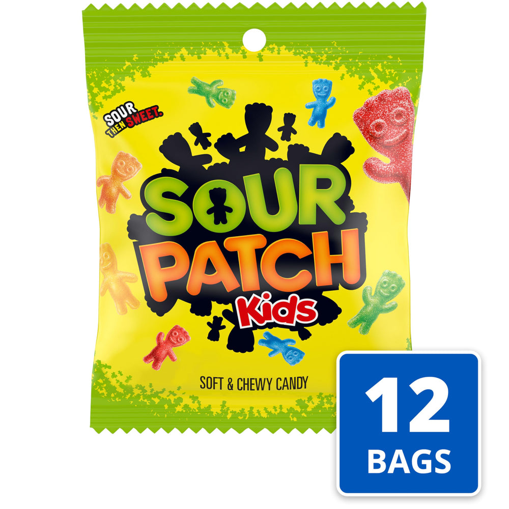 Sour Patch Kids formas de niños resaltando diseño juguetón y diversión