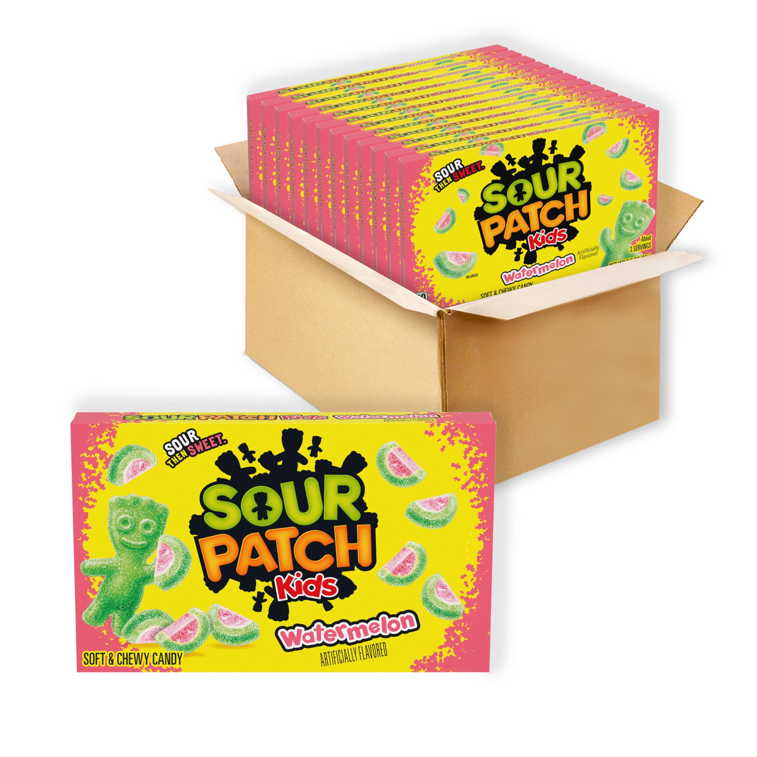 SOUR PATCH KIDS frente de caja mostrando diseño y cantidad