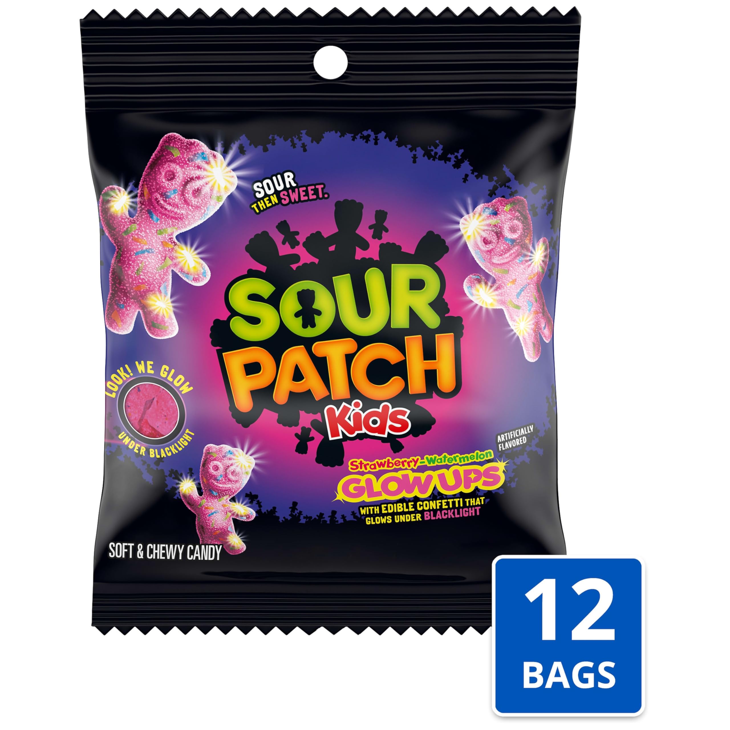 SOUR PATCH KIDS gominolas extendidas mostrando color y forma atractiva