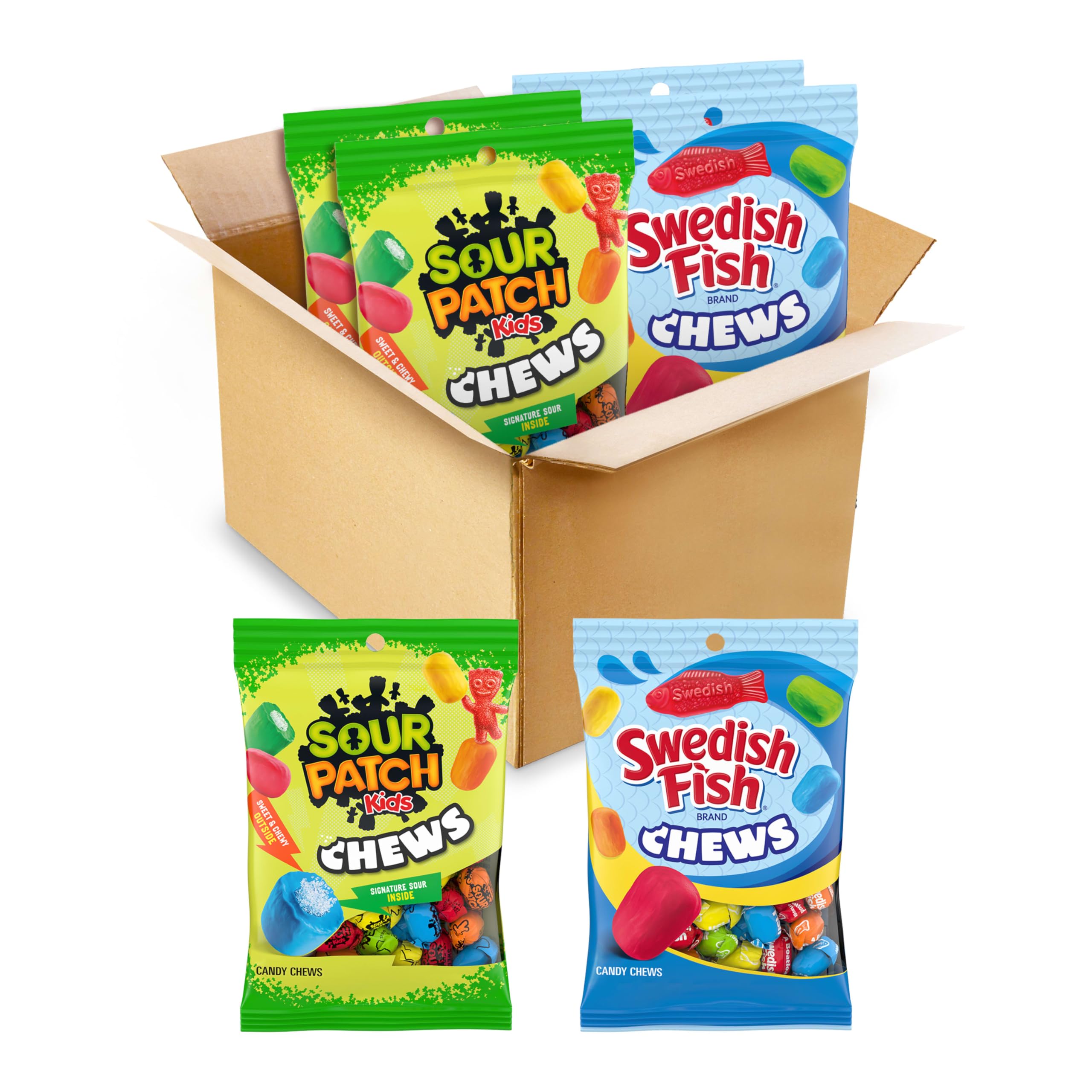 Sour Patch Kids paquete delantero muestra variedad y conveniencia