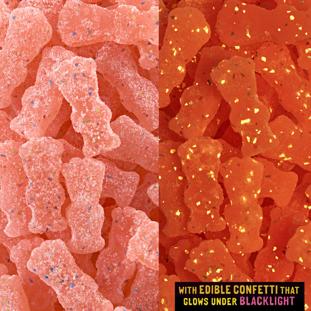 SOUR PATCH KIDS primer plano de textura blanda y masticable para ver calidad