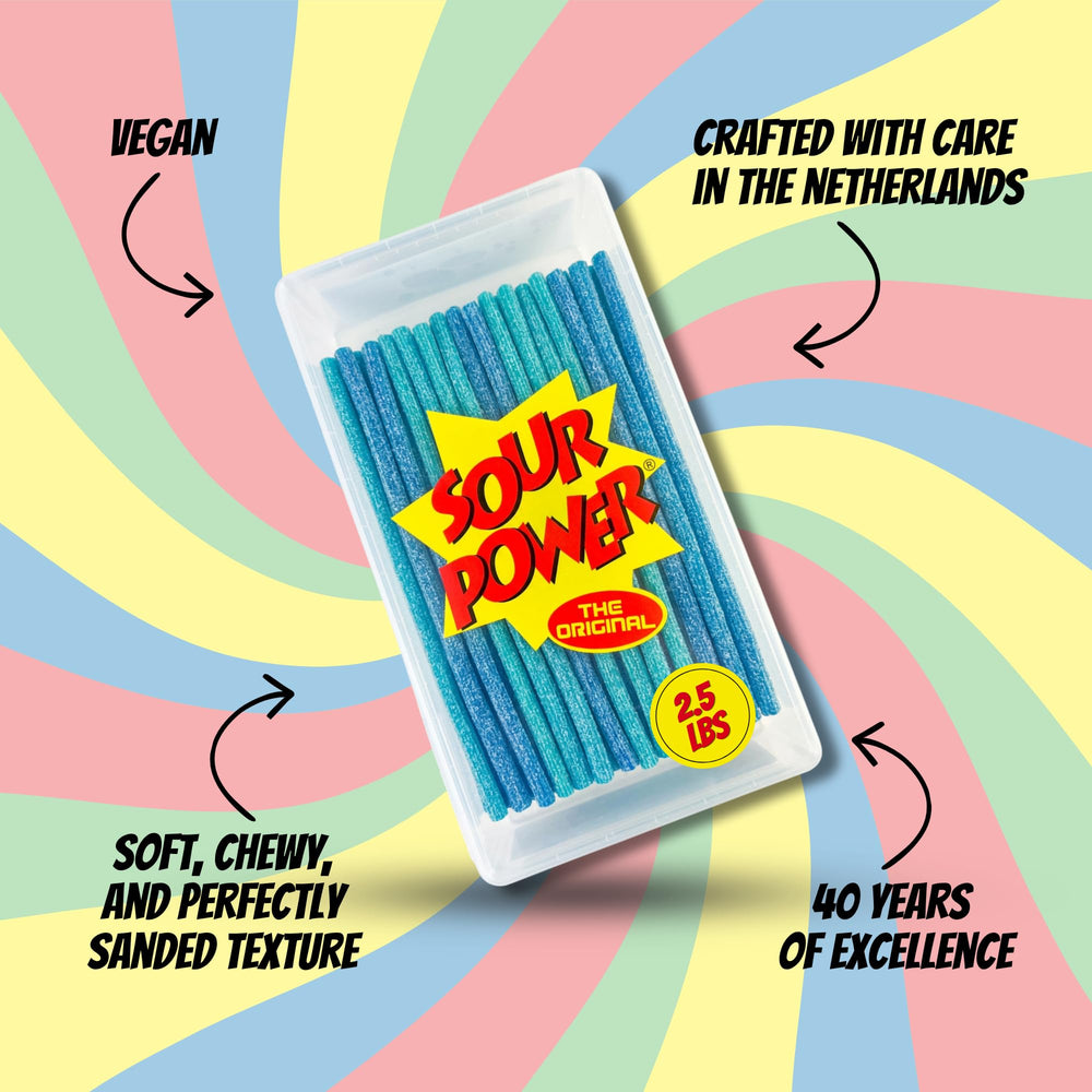 Sour Power etiqueta del producto, información y origen visible