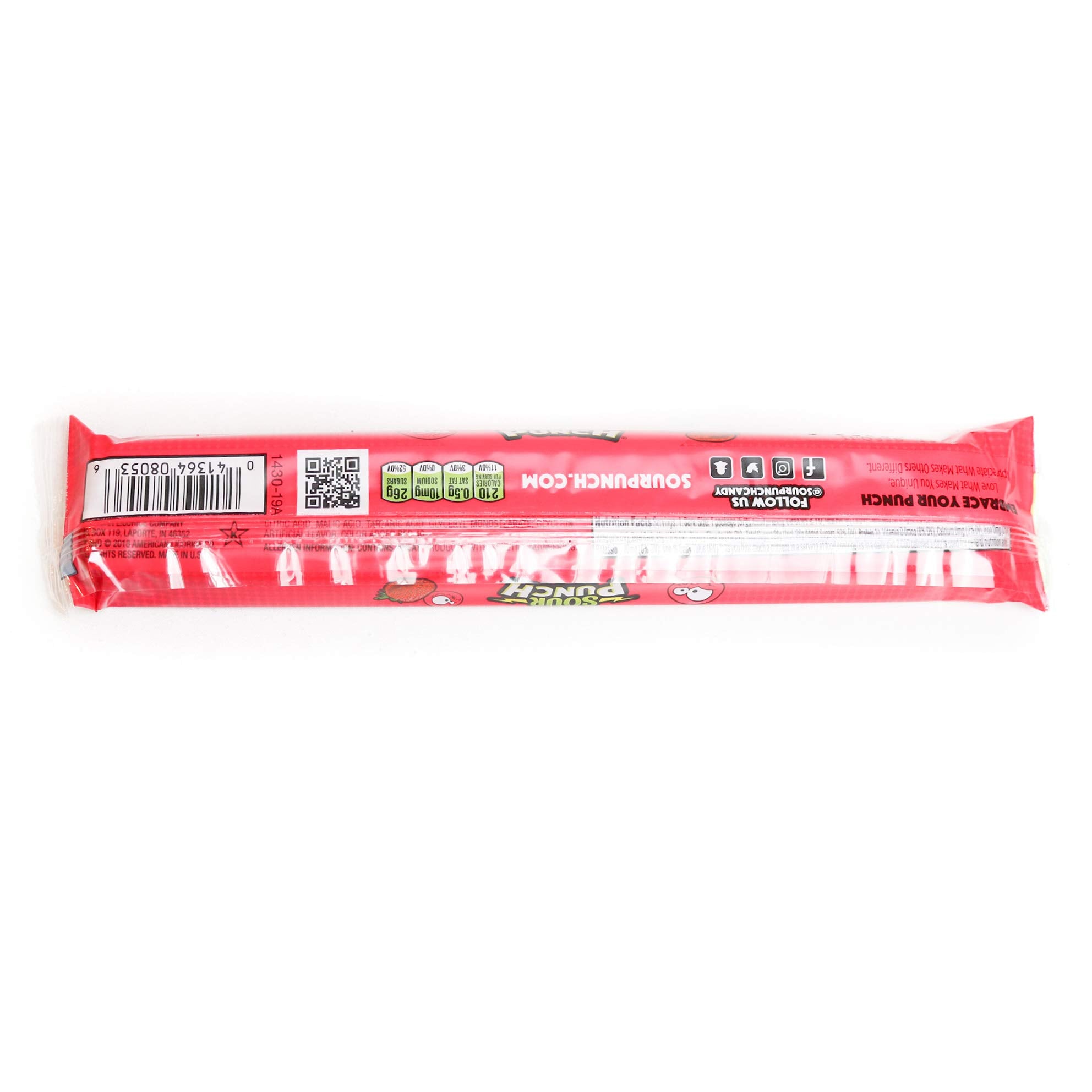 Sour Punch etiqueta y datos nutricionales útiles para compradores