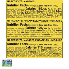 South 40 Snacks primer plano de textura de barra mostrando fruta real