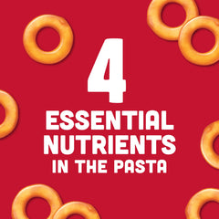 SpaghettiOs primer plano de pasta en forma de O que encanta a niños