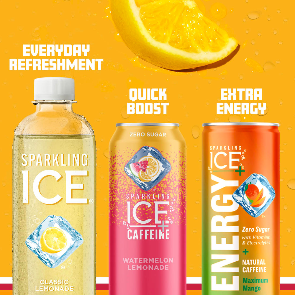 Sparkling Ice en ambiente veraniego junto a un vaso, sugiere disfrute social y bajo calorías