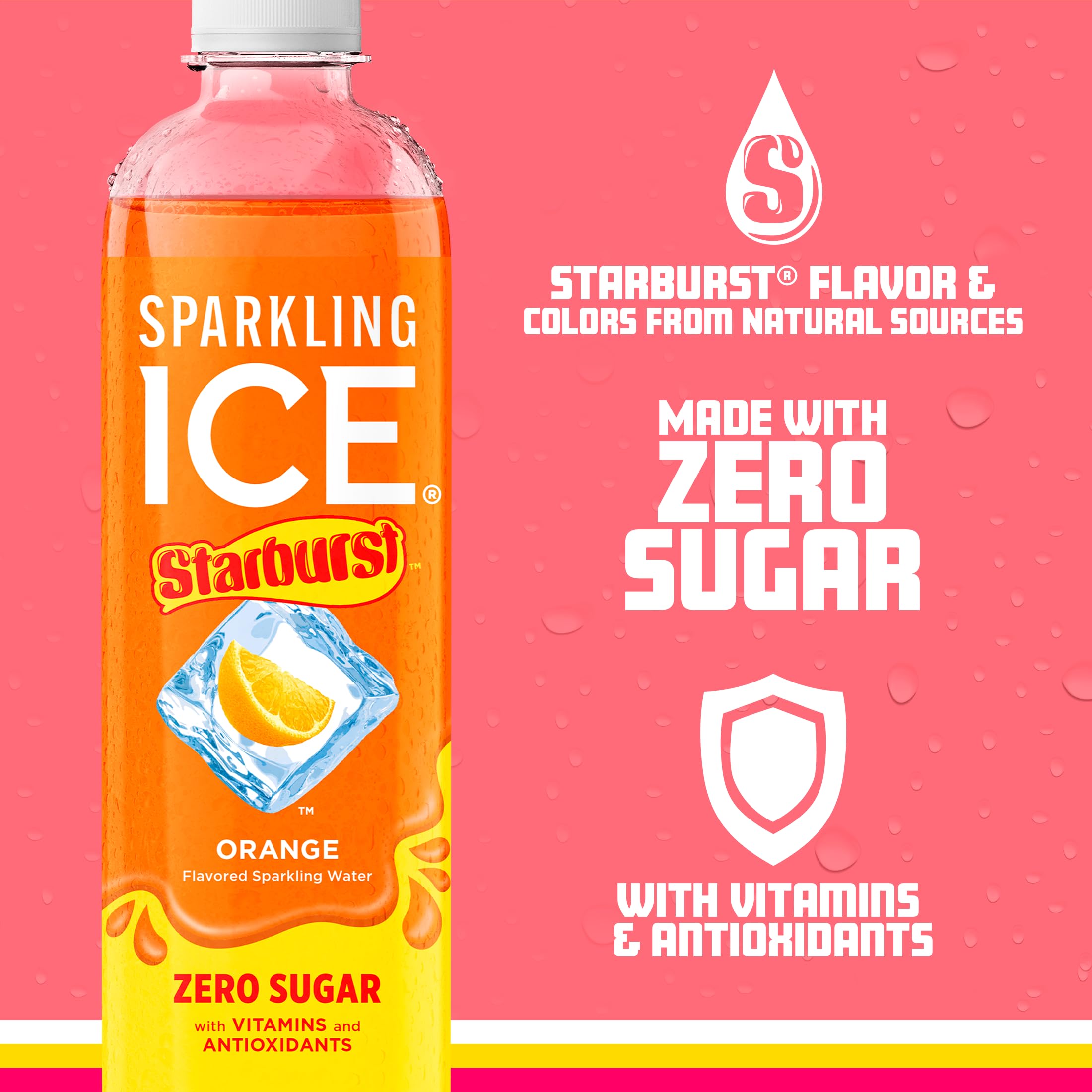 Sparkling Ice junto a una lata pequeña para comparar tamaño de botella