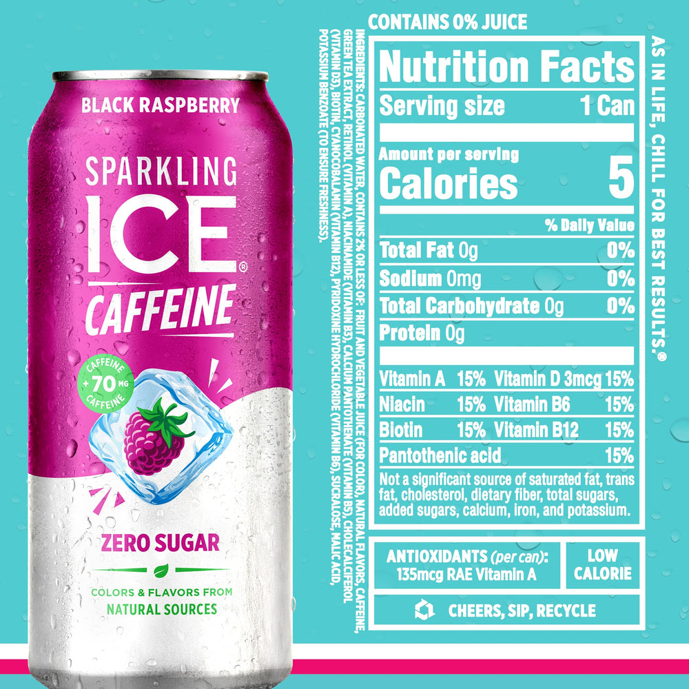 Sparkling Ice pack con latas abiertas listo para servir y compartir