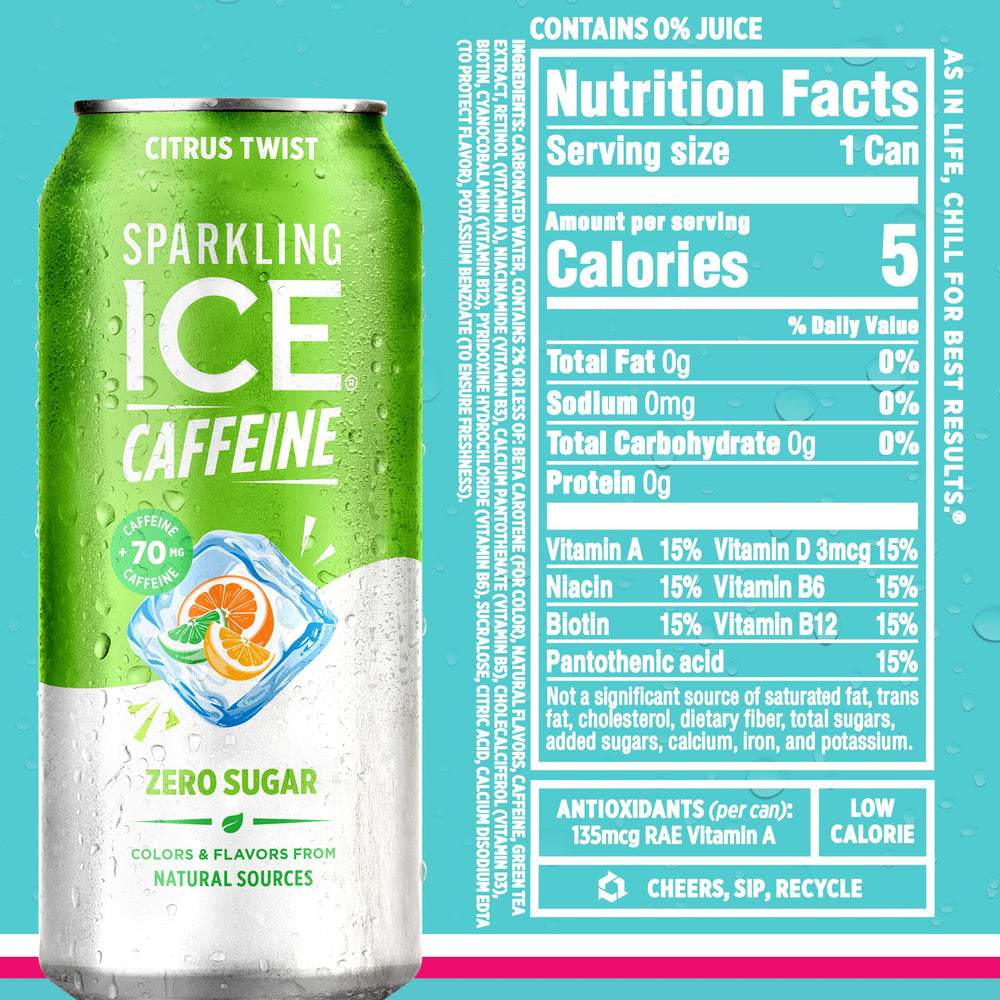 Sparkling Ice símbolo de reciclaje en lata destacando eco-beneficio
