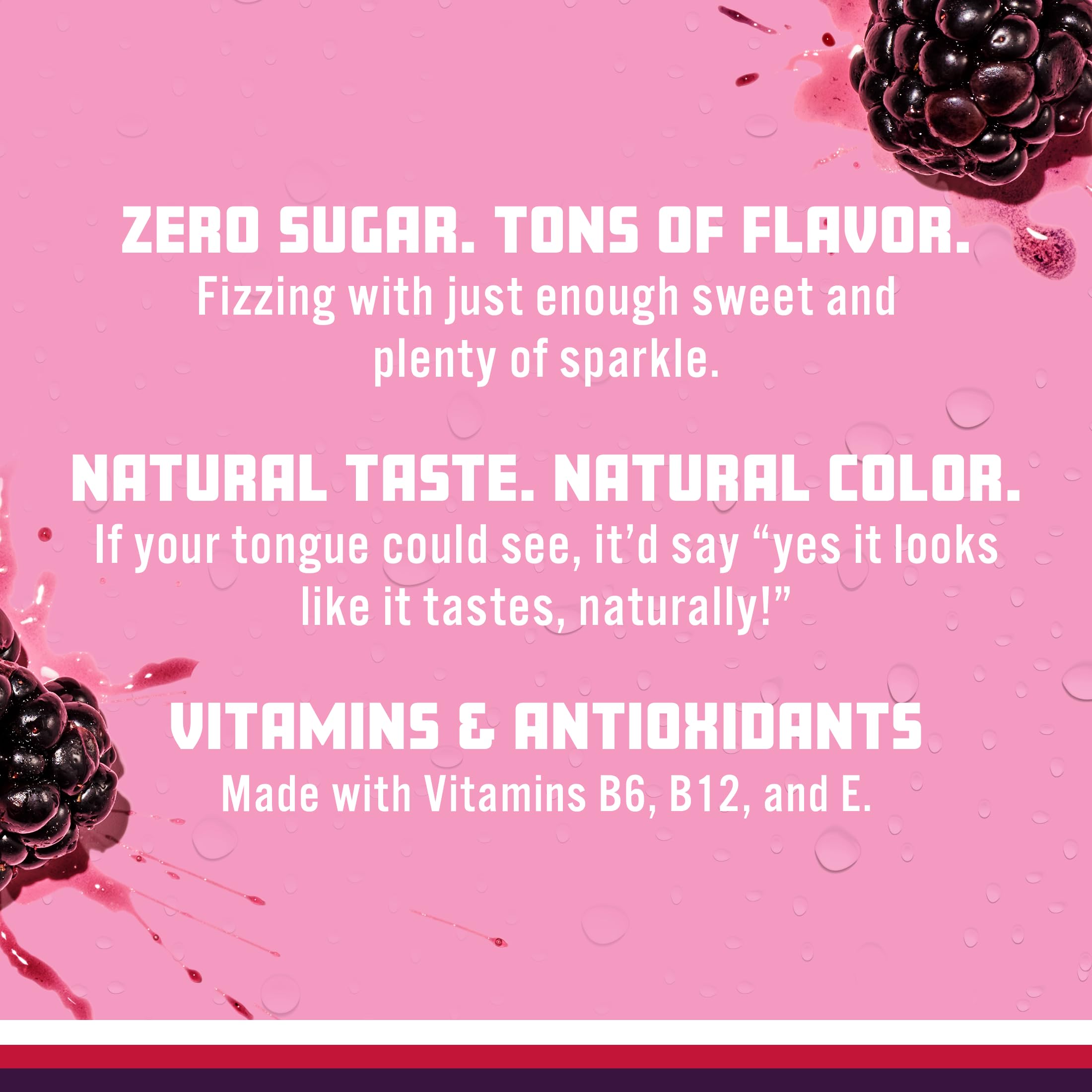 Etiqueta Sparkling Ice enfocada en vitaminas B6 B12 E y beneficio funcional