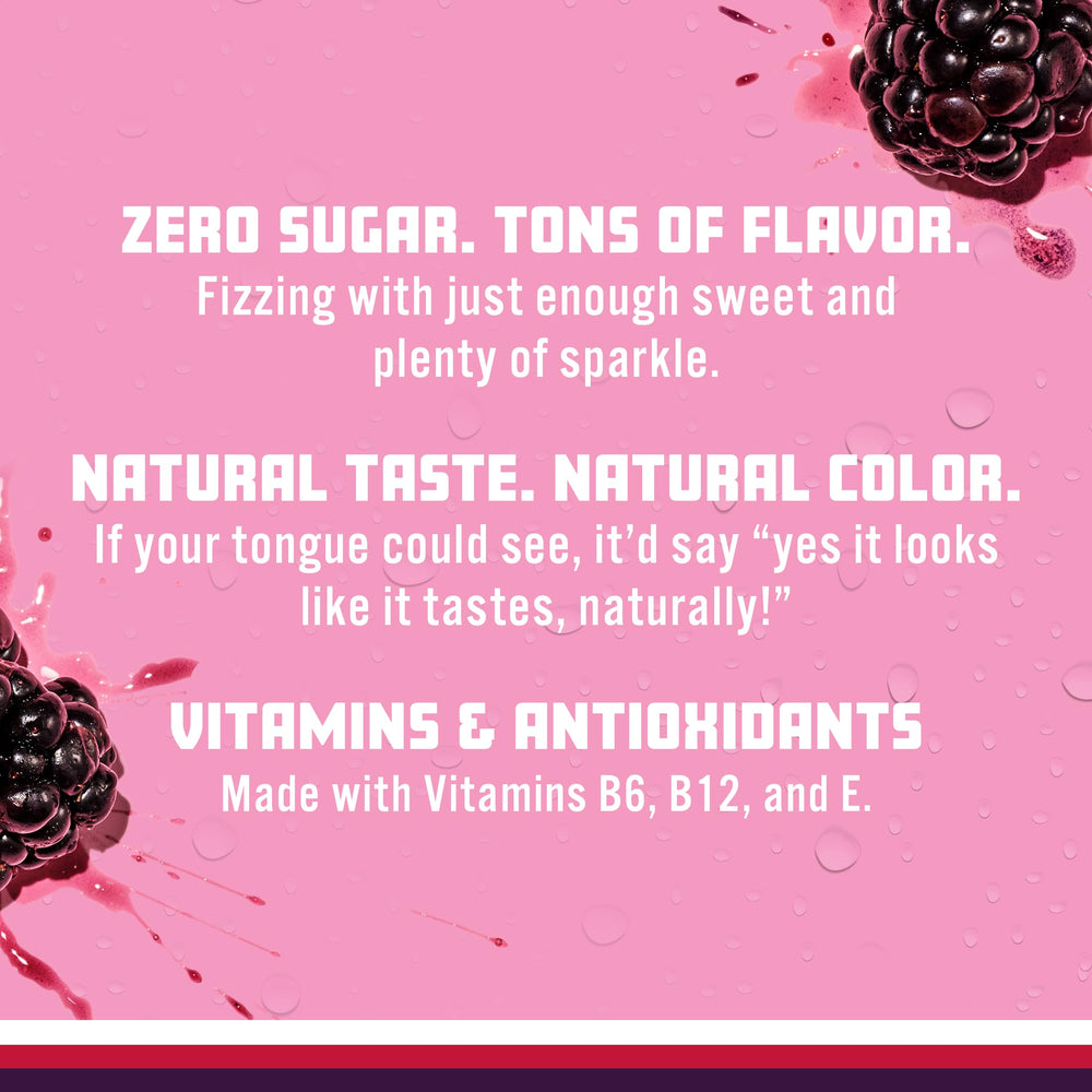 Etiqueta Sparkling Ice enfocada en vitaminas B6 B12 E y beneficio funcional