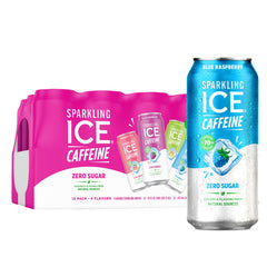 Sparkling Ice lata frontal del pack mostrando diseño y variedad de sabores