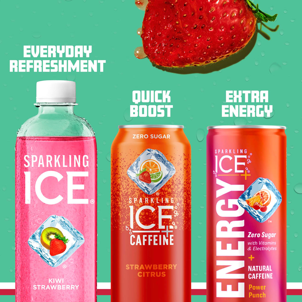 Sparkling Ice en mesa de picnic con frutas, aporta sabor sin azúcar