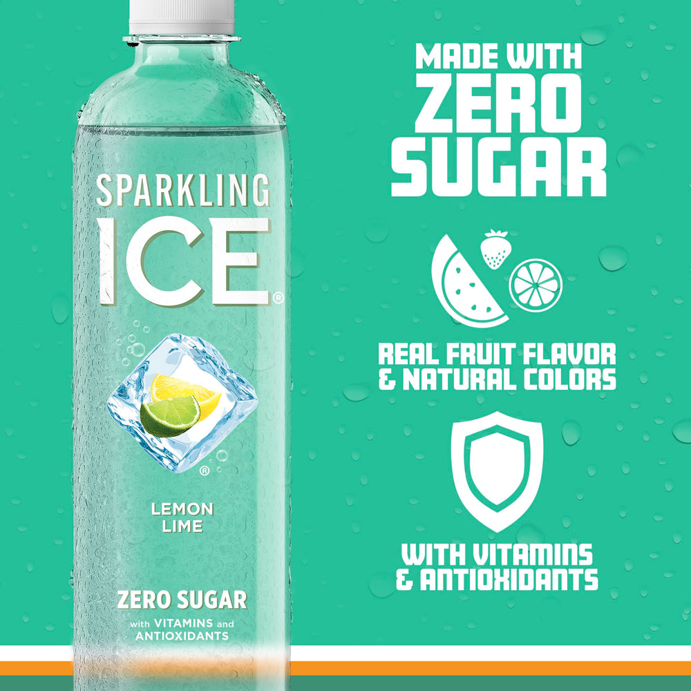 Sparkling Ice botella en mano preparando para beber, conveniencia portátil
