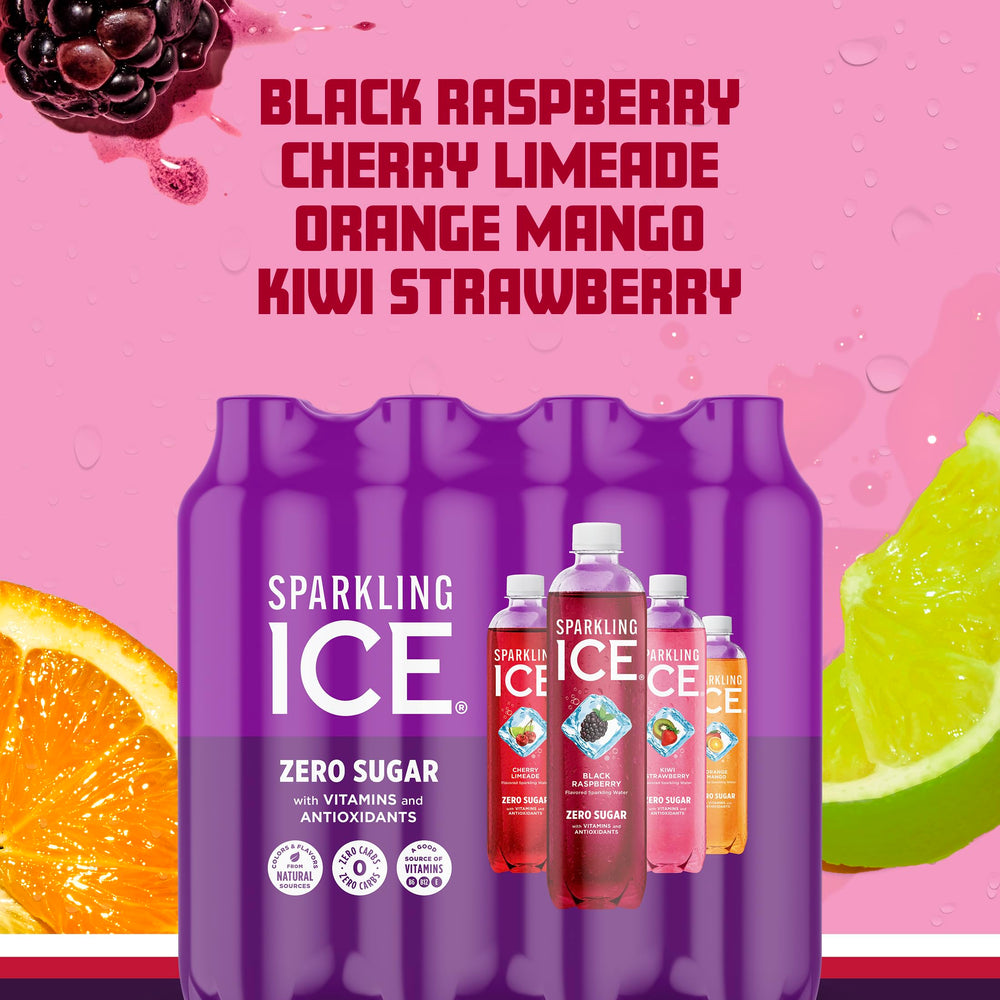 Sparkling Ice Orange Mango etiqueta mostrando ingredientes naturales
