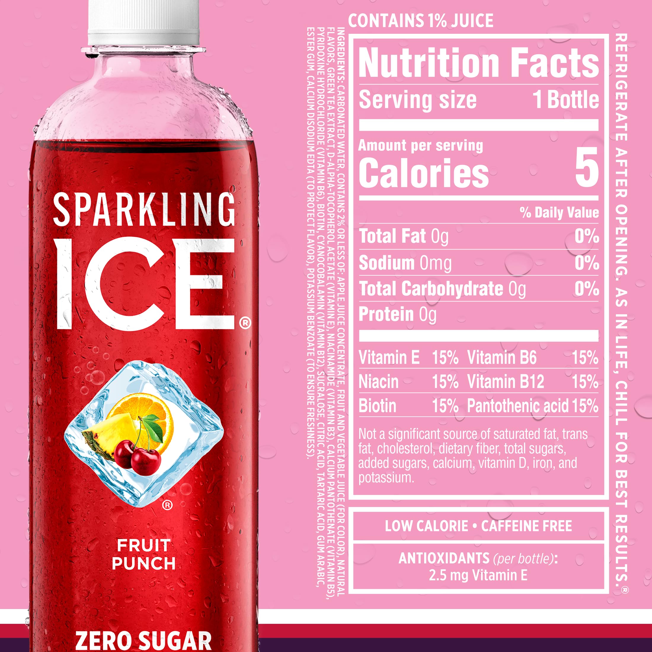 Sparkling Ice servido en vaso con hielo para una experiencia fría