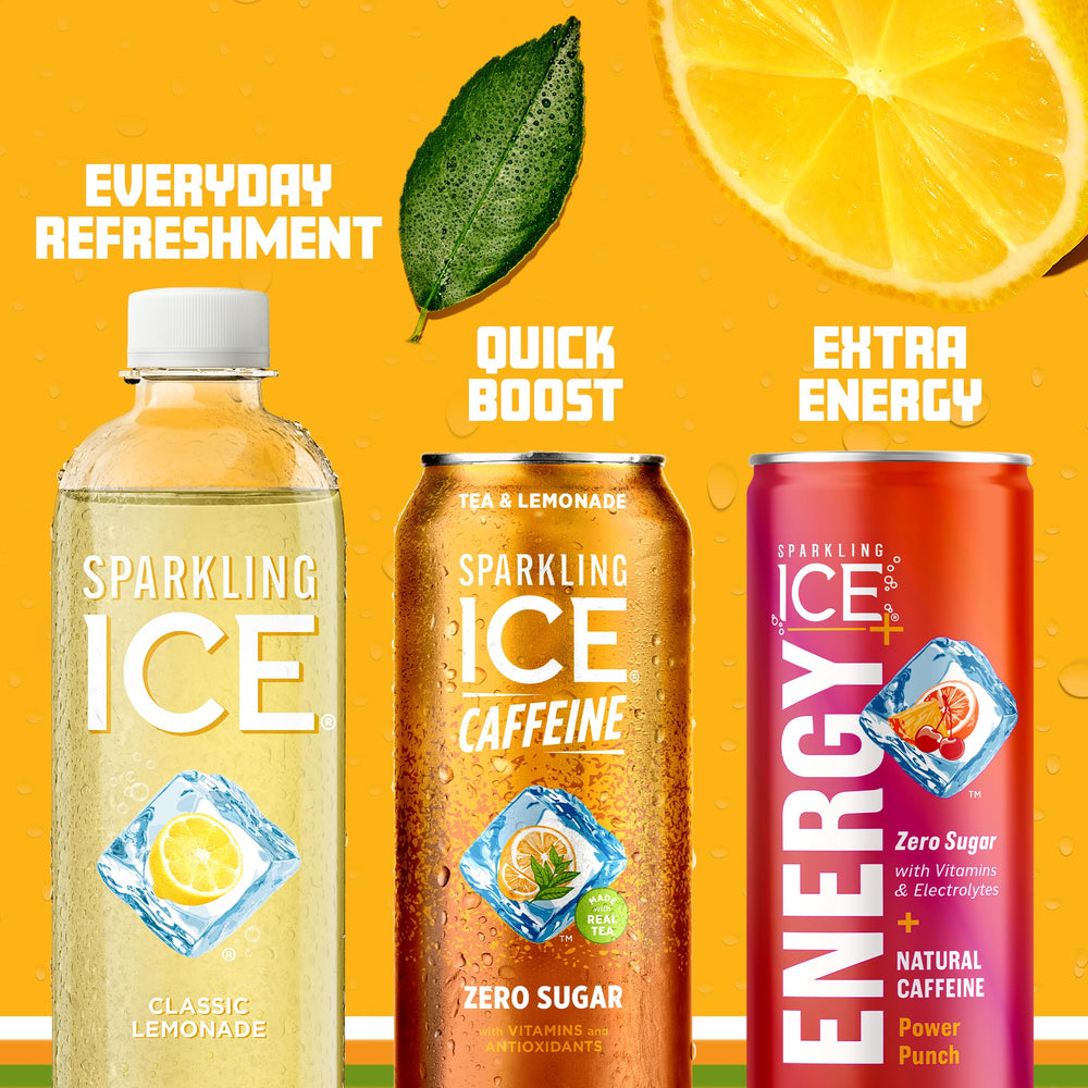 Sparkling Ice en picnic con vaso helado mostrando uso social