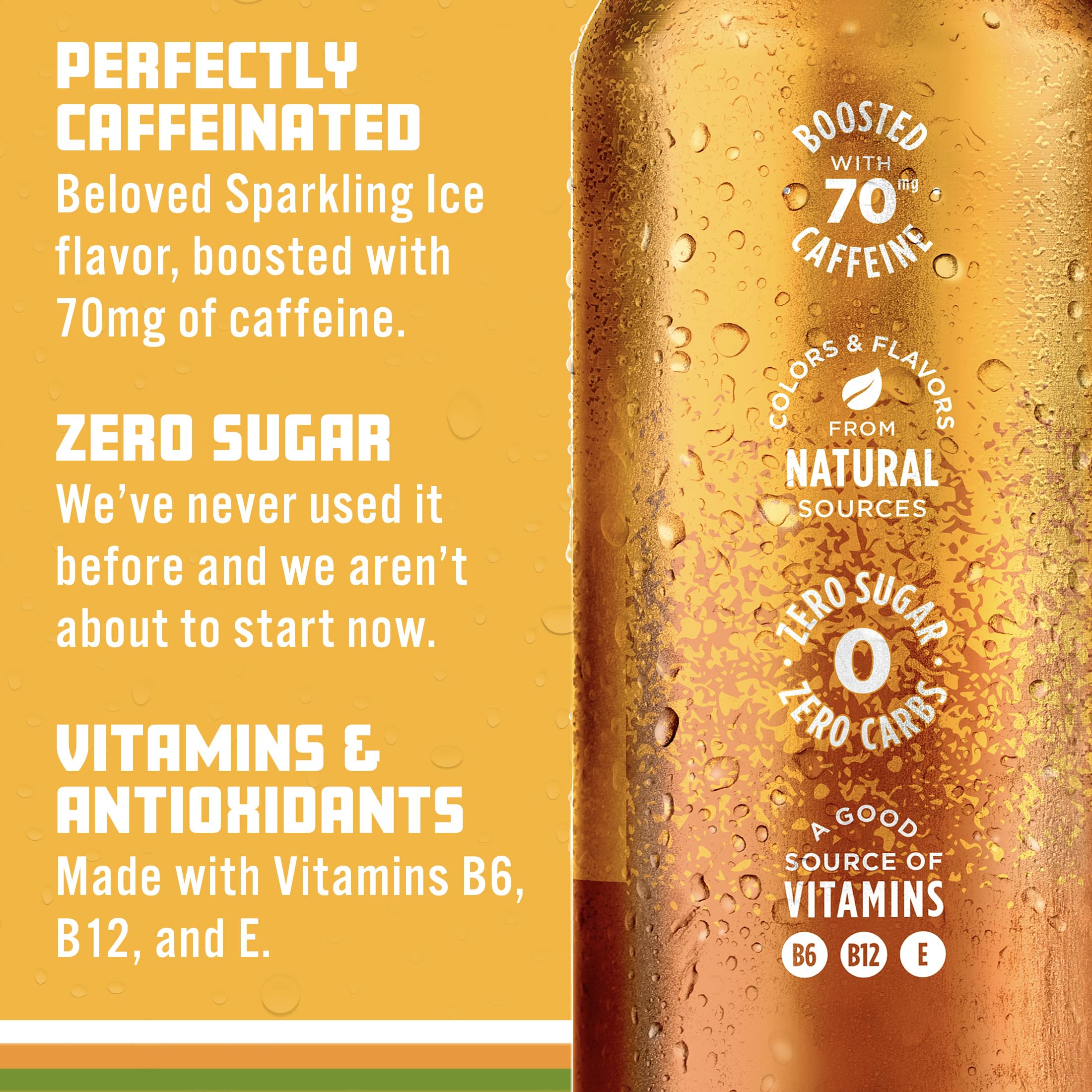 Sparkling Ice lata abierta con vapor frío que sugiere frescura