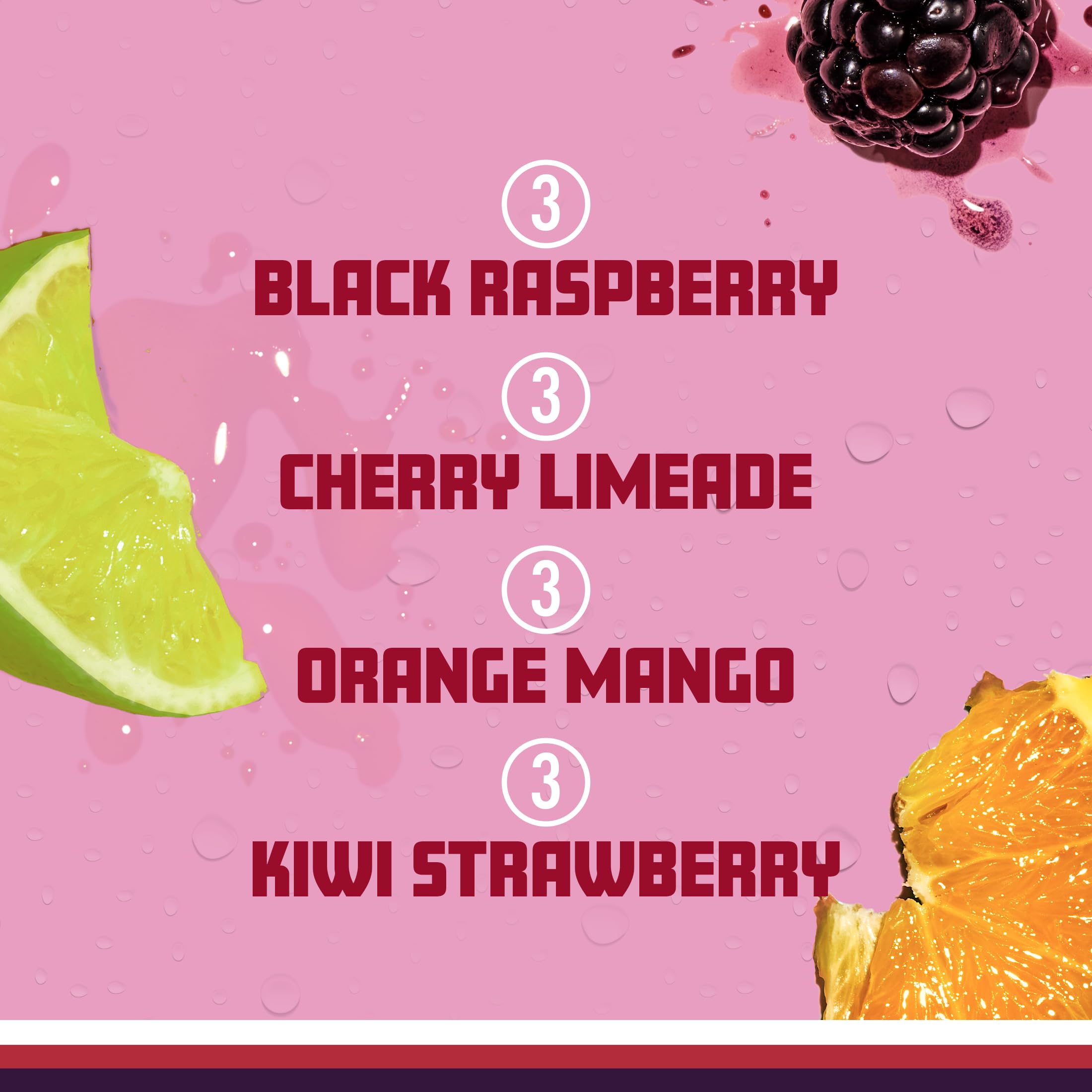 Sparkling Ice variedad del pack mostrando los cuatro sabores juntos