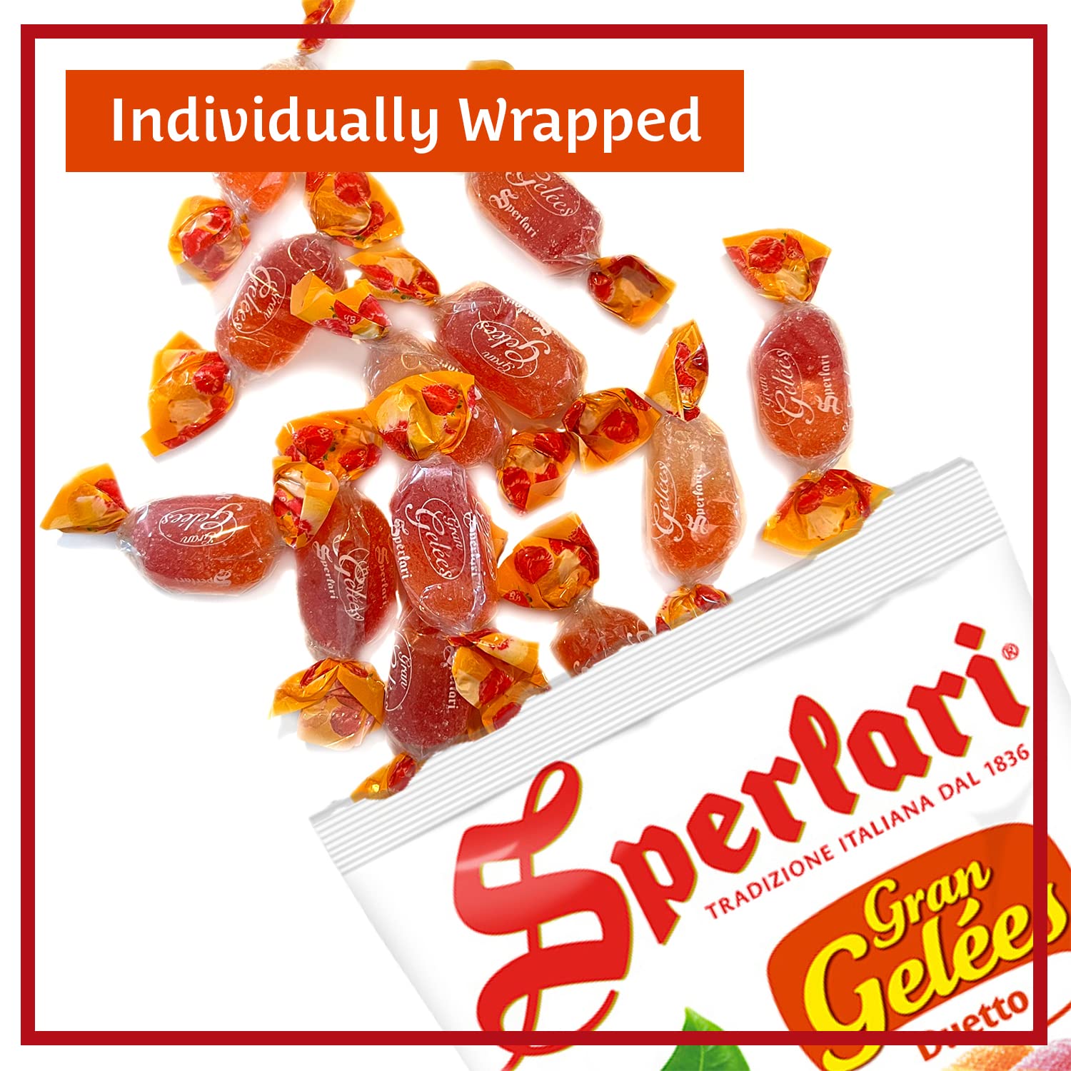 Sperlari caramelos en mano mostrando tamaño y masticabilidad cómoda