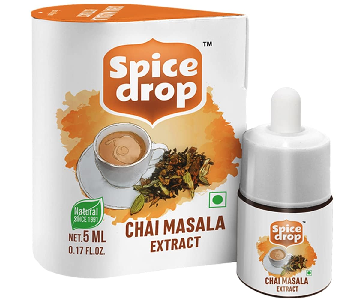 Spice Drop empaque y etiqueta con información de ingredientes y sin conservantes