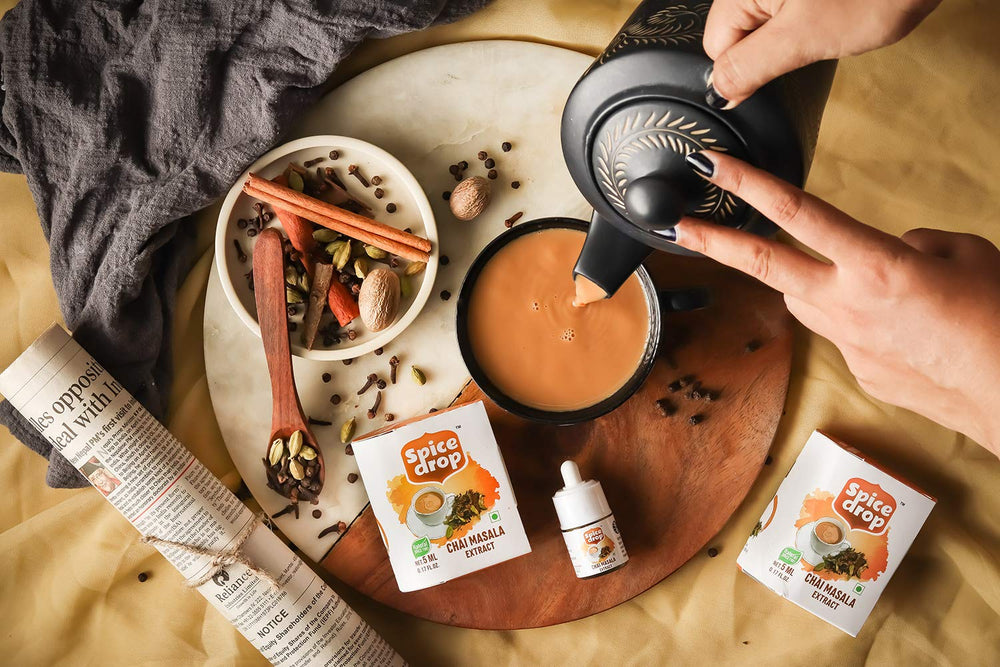 Spice Drop latte con espuma aromatizado con extracto añade matiz especiado