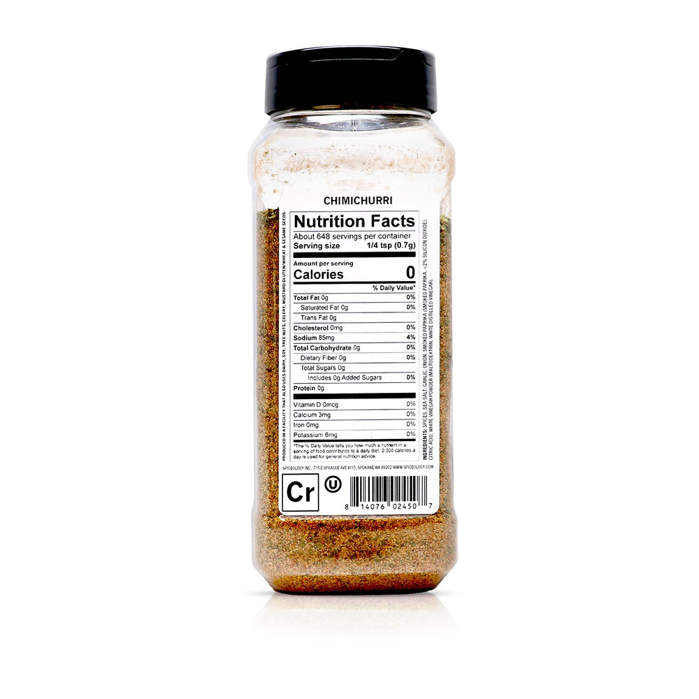 Spiceology chimichurri textura de la mezcla revela hierbas frescas y aroma