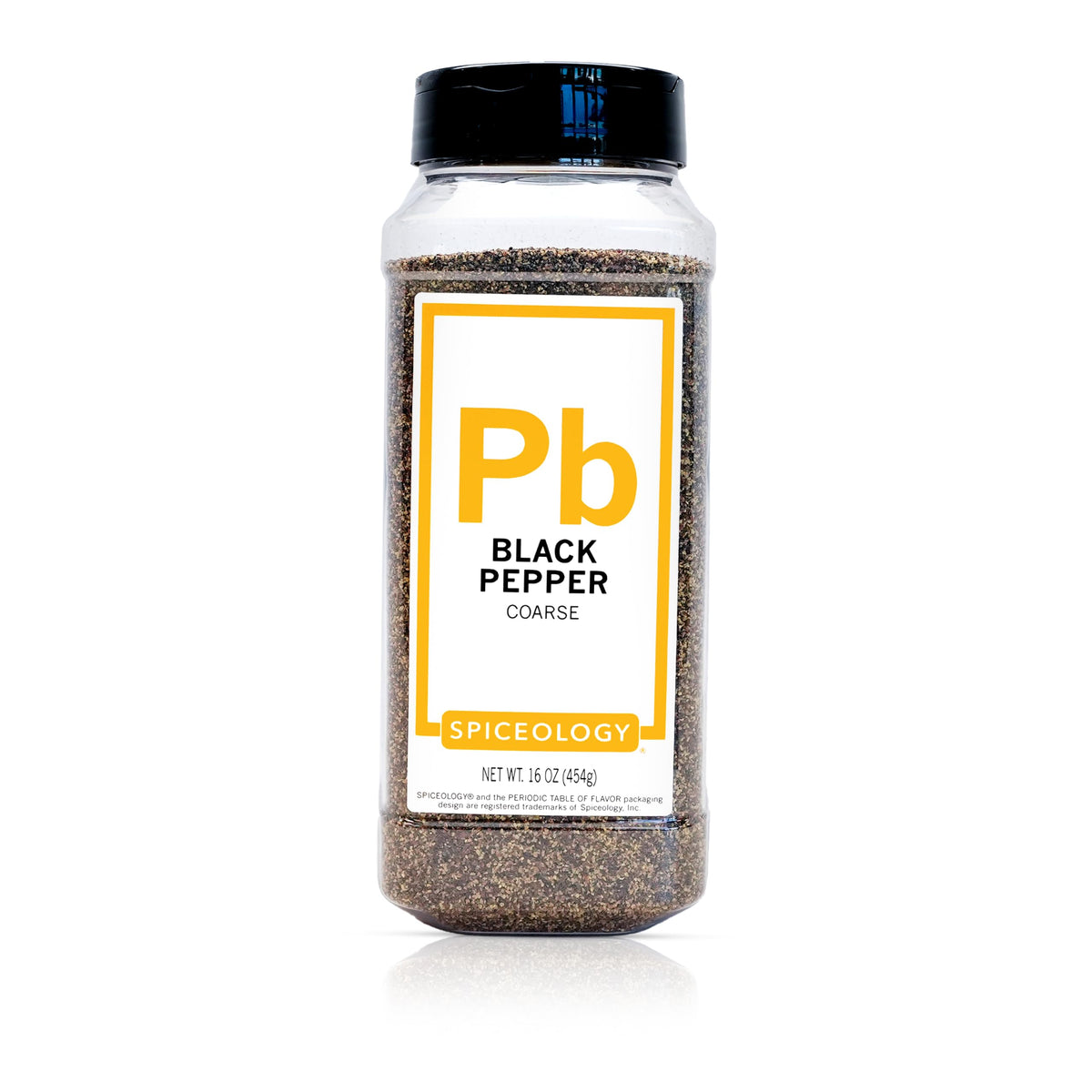 Spiceology frasco frontal 16 oz mostrando marca y tamaño para cocina profesional