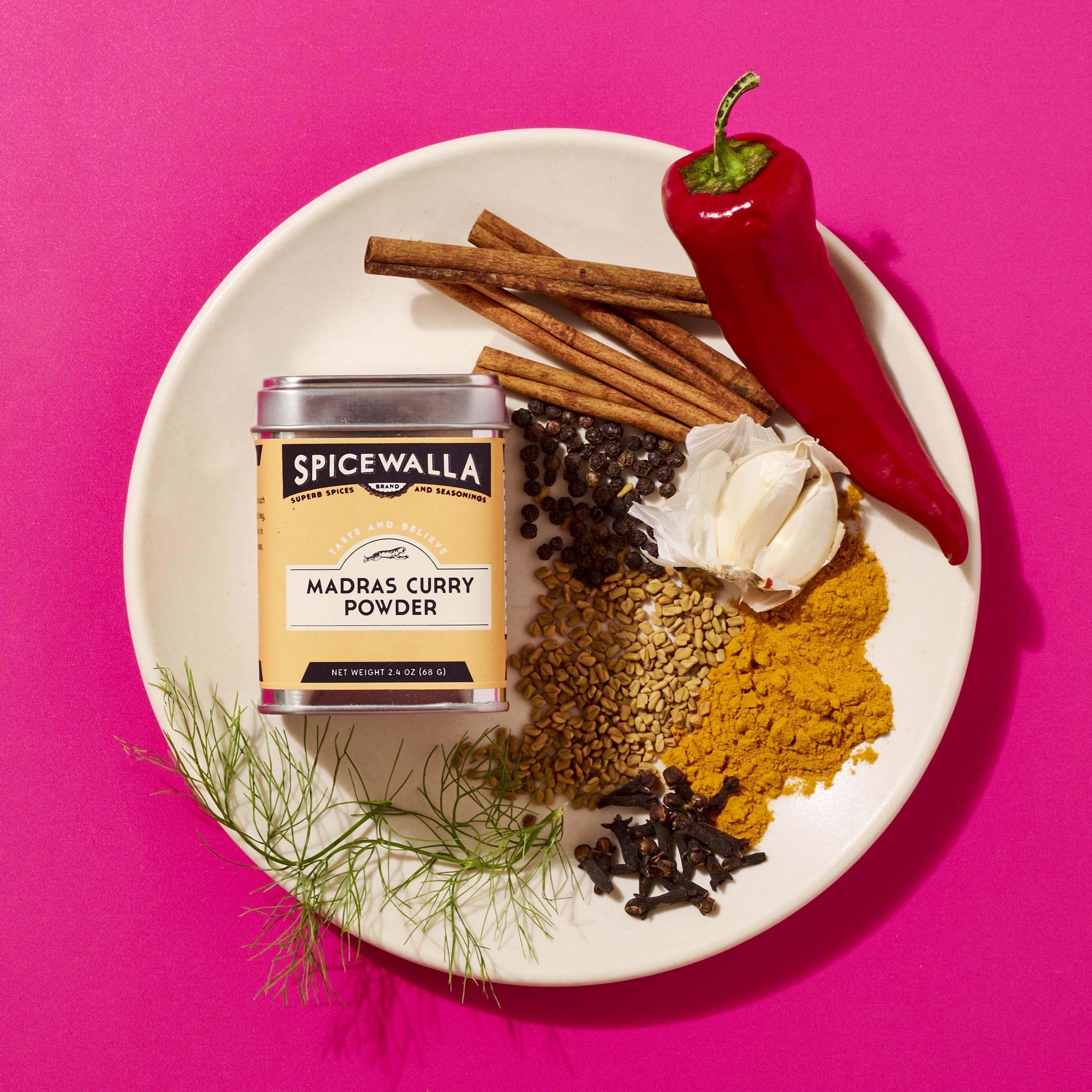 SPICEWALLA textura del polvo Madras Curry resaltando frescura aromática