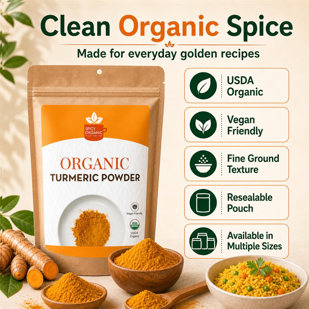 SPICY ORGANIC comparación de tamaño 16 oz para control de inventario y uso