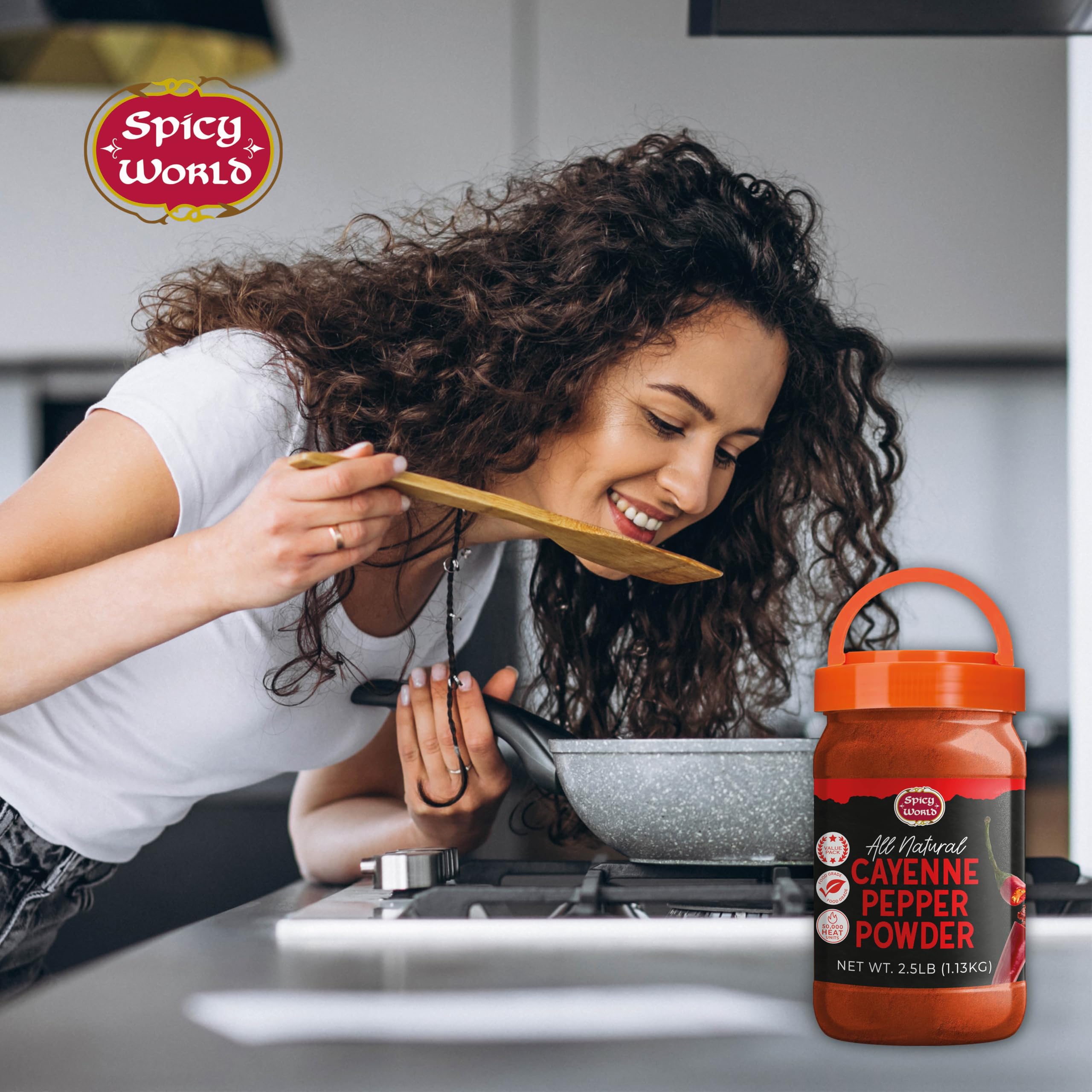Spicy World contenido abierto mostrando color rojo intenso y frescura