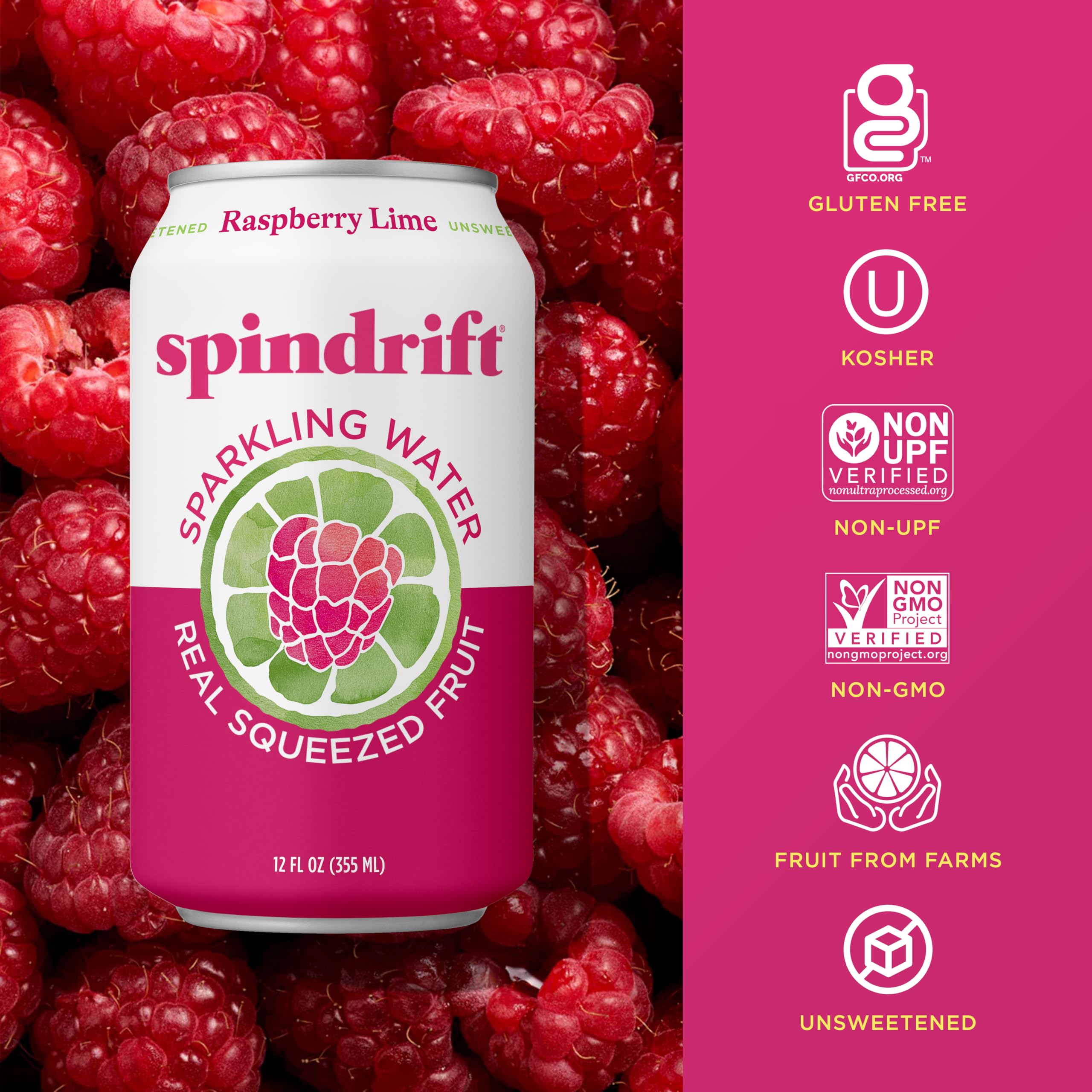 Lata Spindrift abierta con gas visible para sensación refrescante