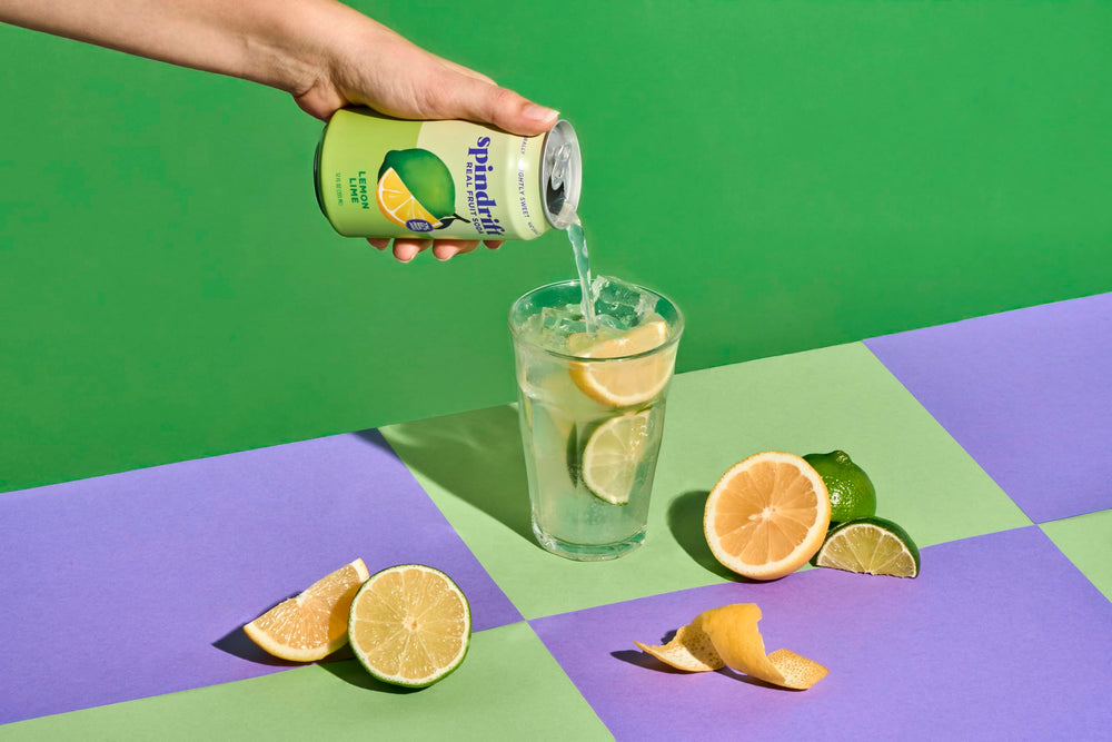 Spindrift etiqueta con sellos Gluten-Free y Non-GMO Project Verified
