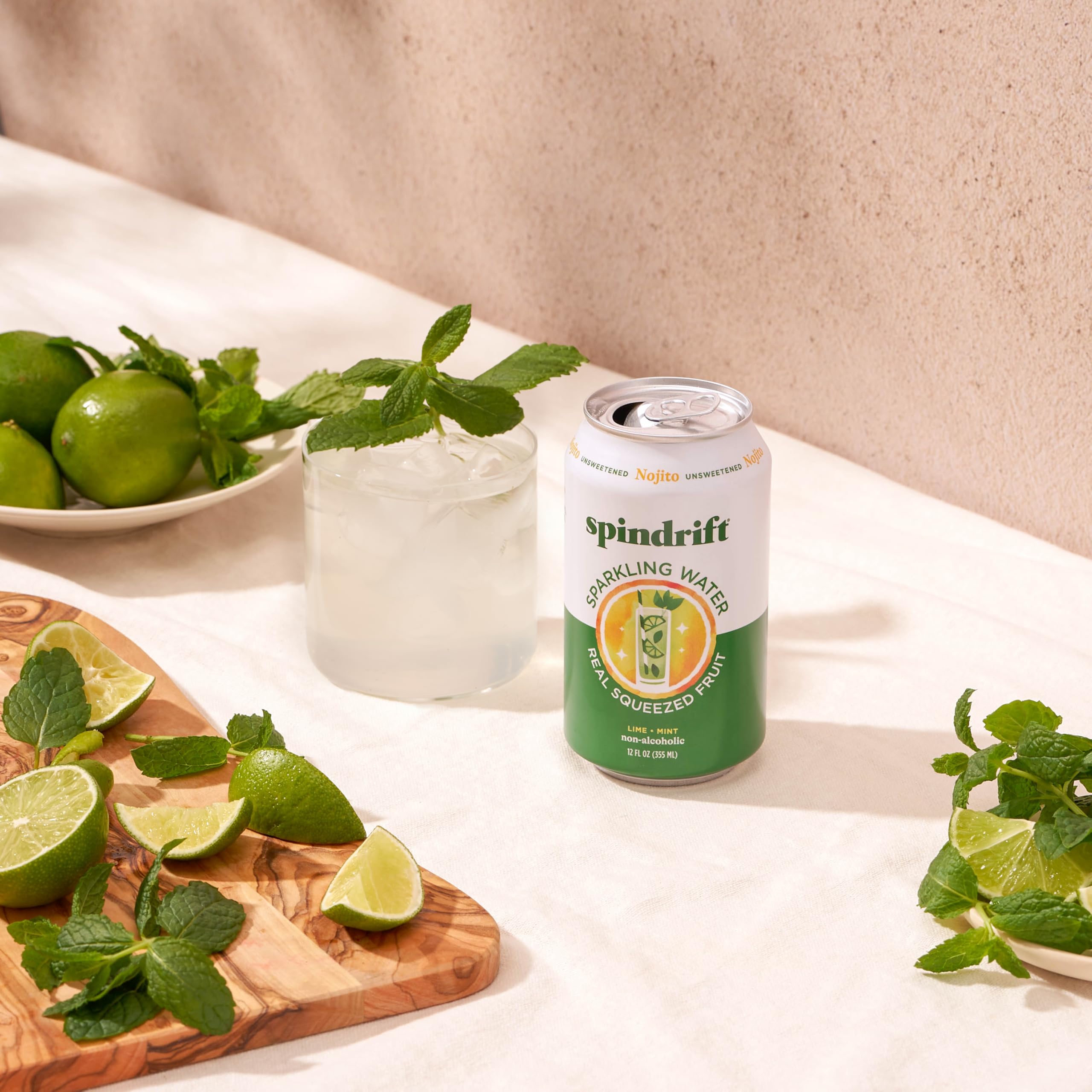 Spindrift etiqueta con certificaciones sin gluten ni GMO