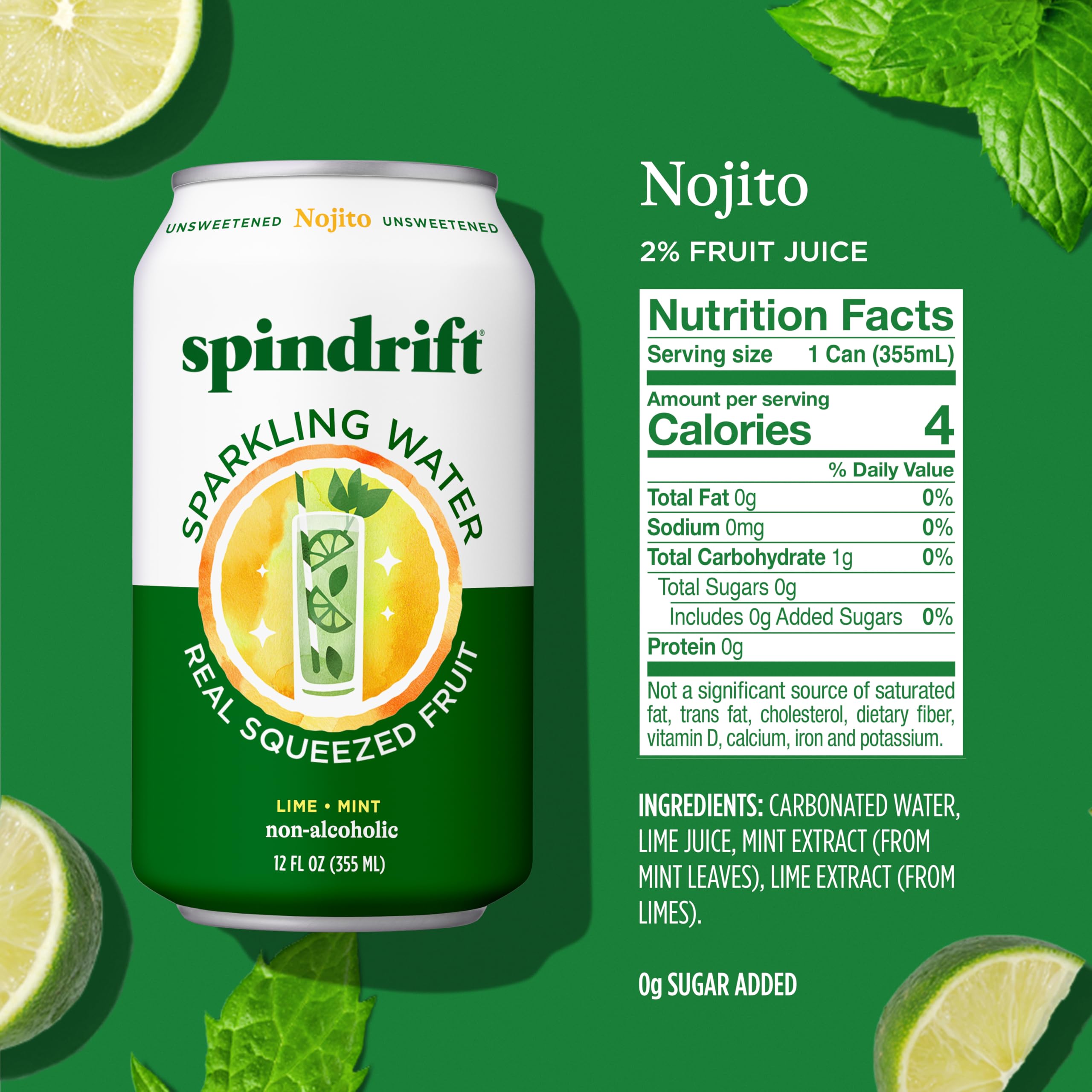 Spindrift lata abierta con burbujas realzando frescura