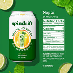 Spindrift lata abierta con burbujas realzando frescura