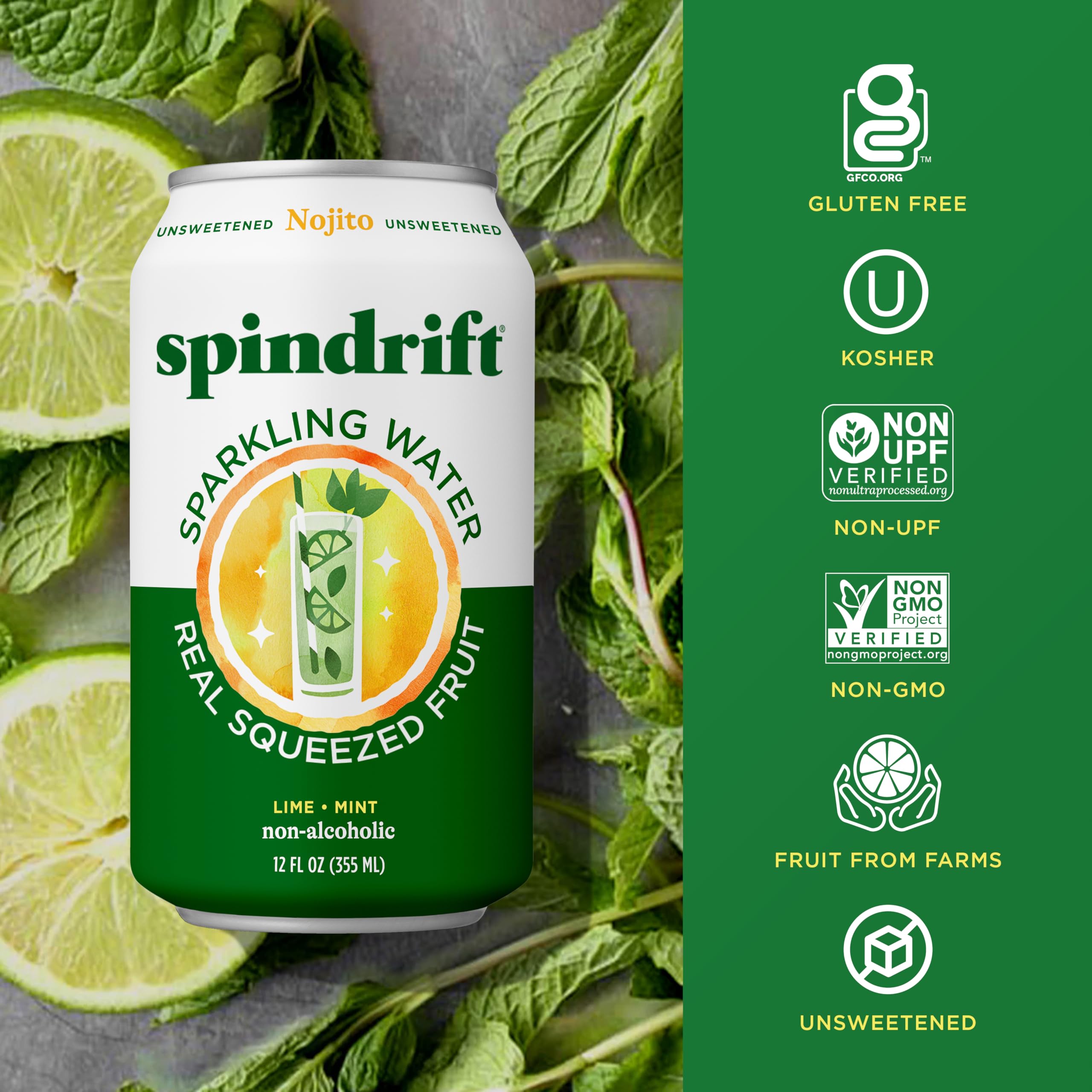 Spindrift pack de 24 latas ideal para despensa o eventos