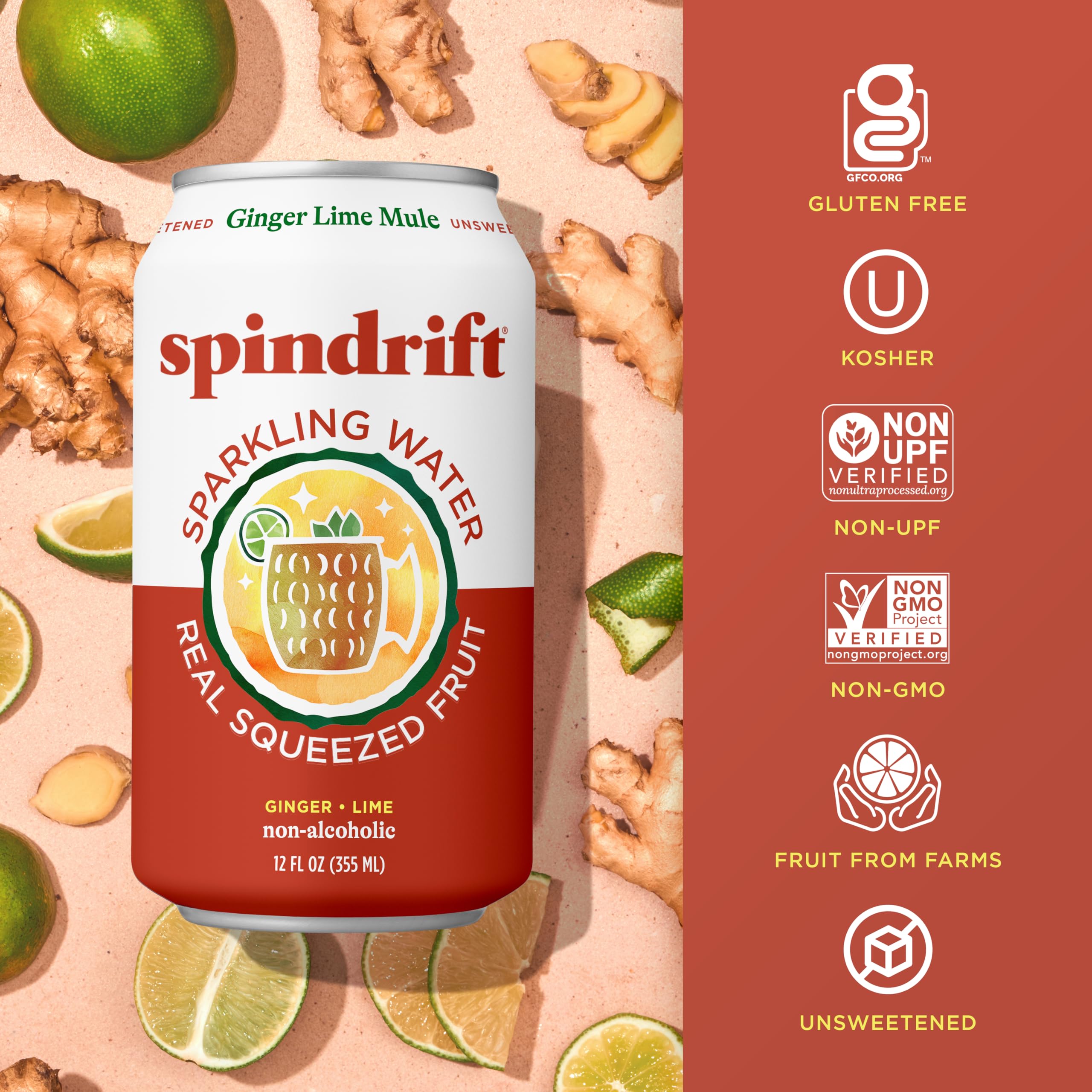 Caja abierta con pack de 24 latas Spindrift, conveniente para reuniones y despensa