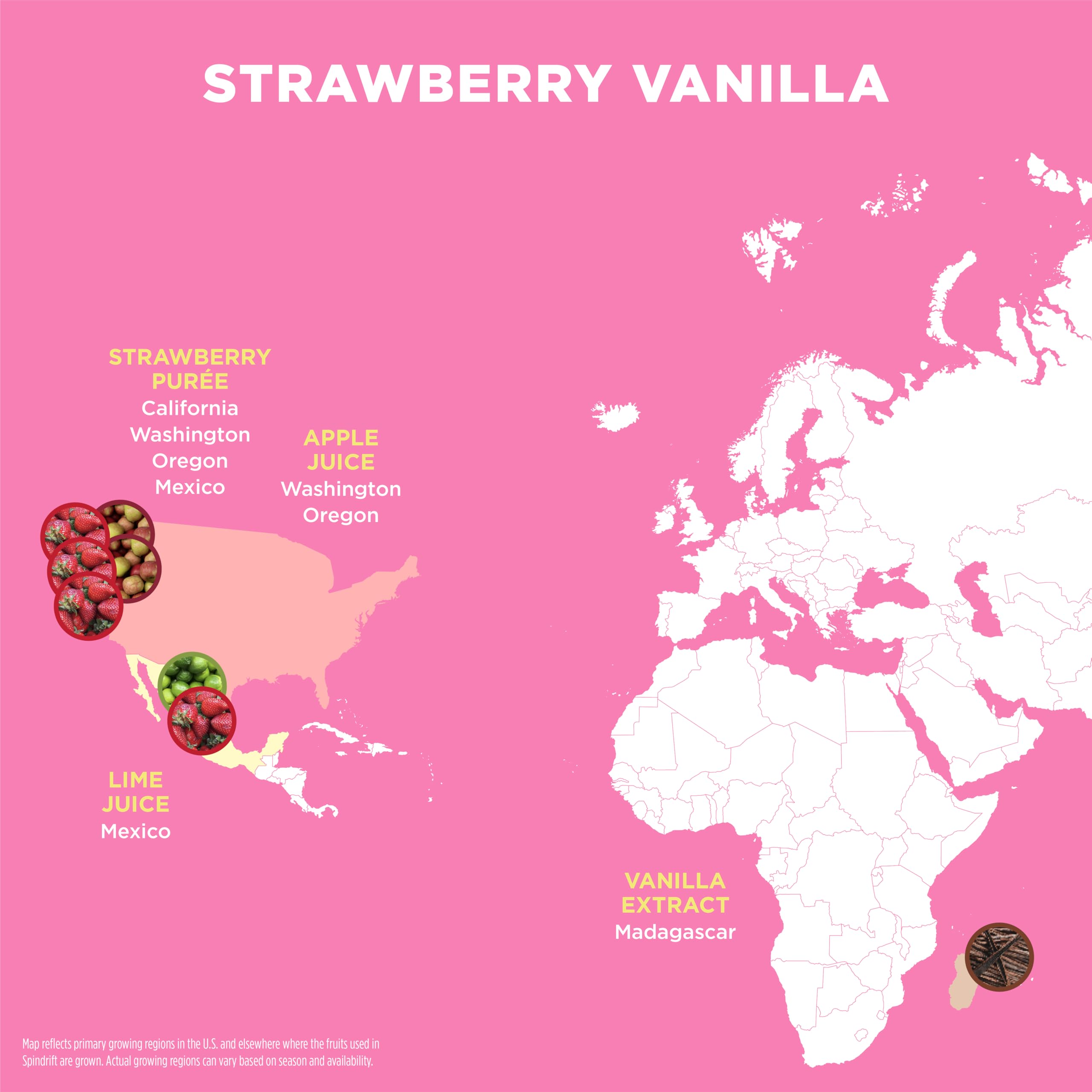 Spindrift servido en vaso con hielo, Strawberry Shortcake refresca sin exceso