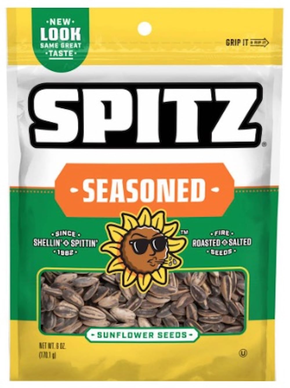Spitz bolsa frontal 6 oz resealable mostrando diseño y beneficio de frescura