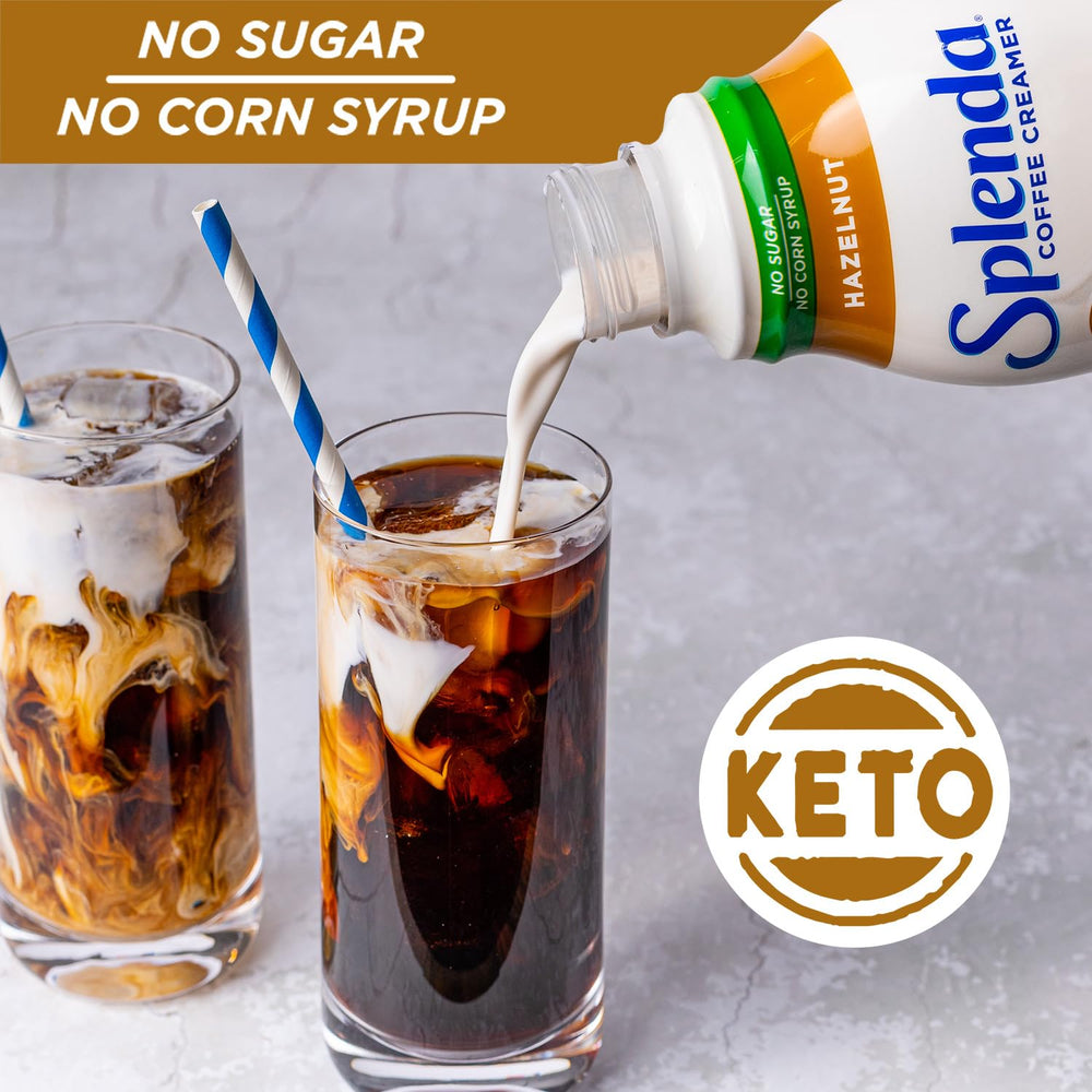 SPLENDA primer plano de etiqueta nutricional resaltando sin azúcar ni lactosa